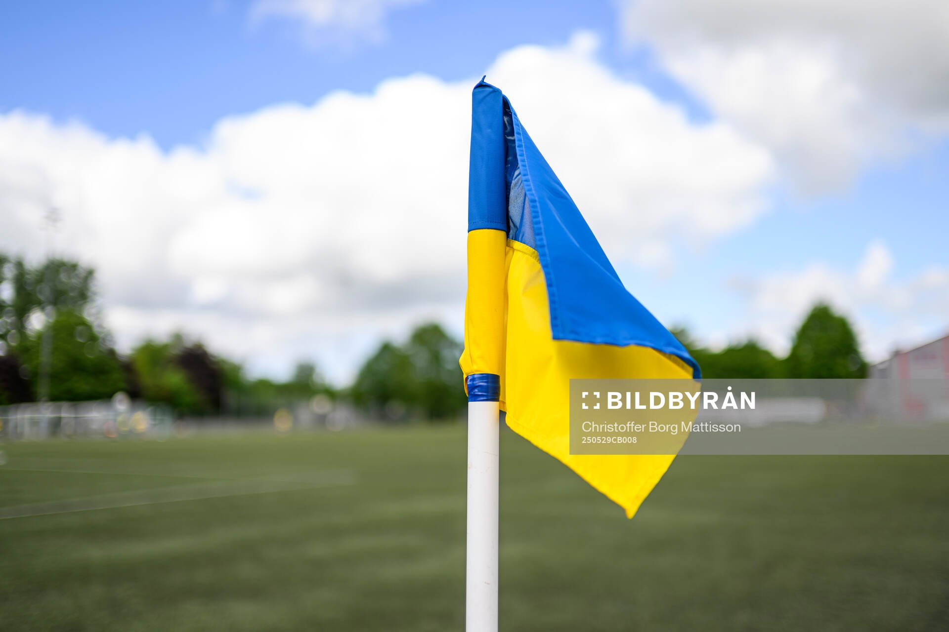 Hörnflagga under fotbollsmatchen i Division 2 Västra Götaland mellan Åstorps FF och Astrio BK den 29 maj 2025 i Åstorp.