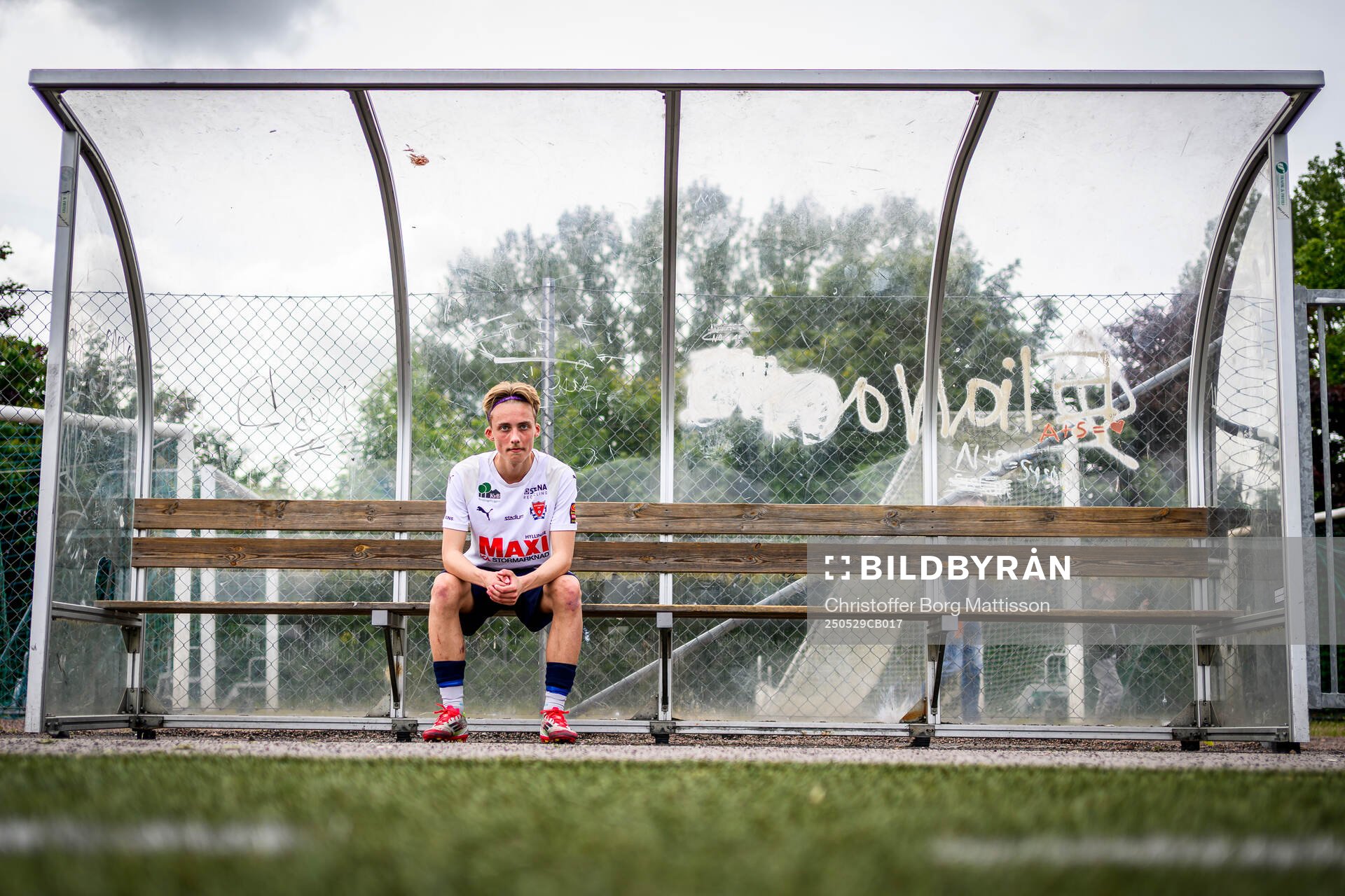Åstorps Mio Johansson poserar för ett porträtt efter fotbollsmatchen i Division 2 Västra Götaland mellan Åstorps FF och Astrio BK den 29 maj 2025 i Åstorp. 