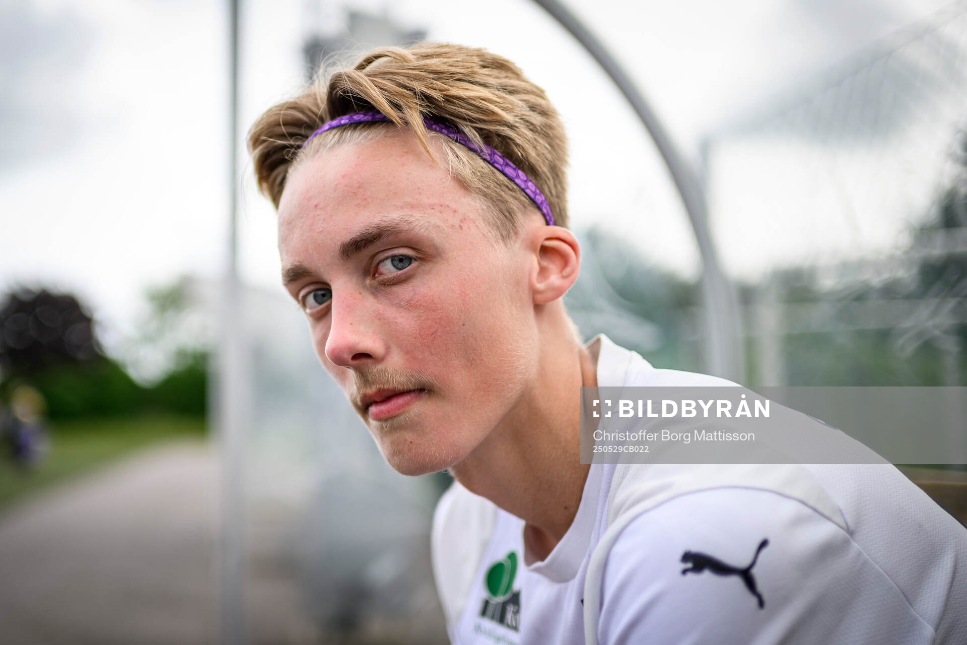 Åstorps Mio Johansson poserar för ett porträtt efter fotbollsmatchen i Division 2 Västra Götaland mellan Åstorps FF och Astrio BK den 29 maj 2025 i Åstorp.