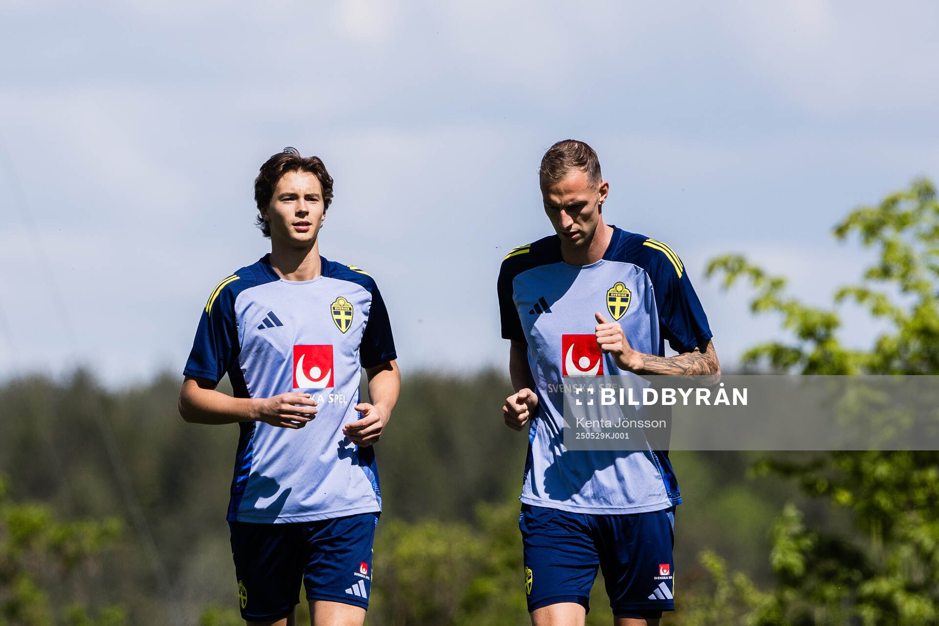 John Mellberg of the Swedish men's national football team during a training session on May 29, 2025 in Stockholm. 