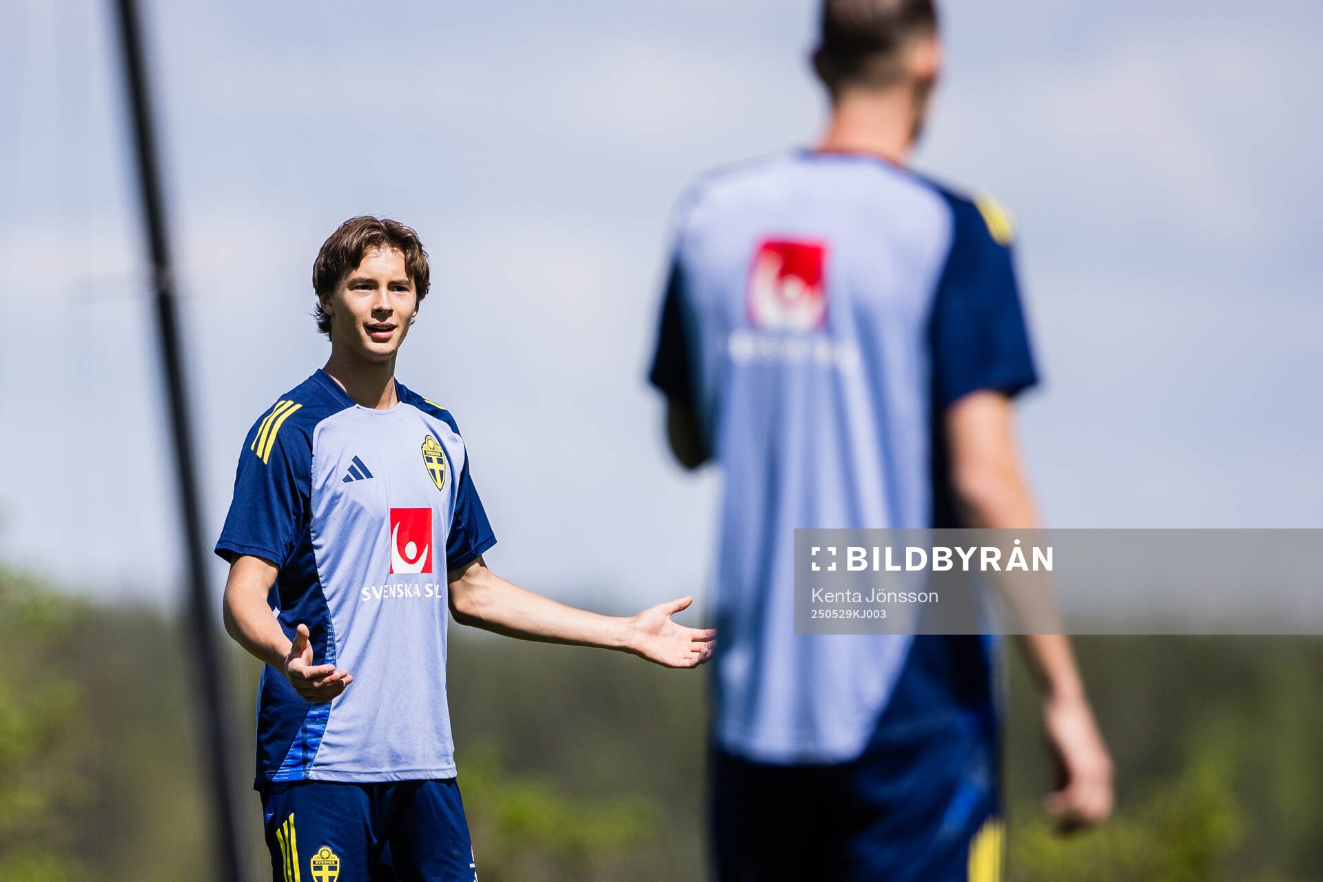 John Mellberg  of the Swedish men's national football team during a training session on May 29, 2025 in Stockholm. 
