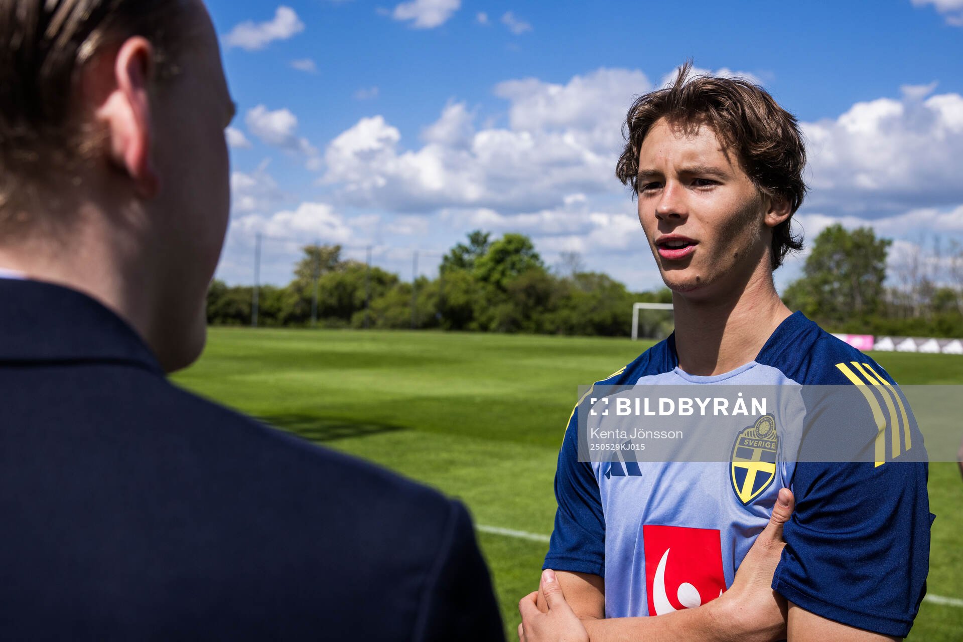 John Mellberg of the Swedish men's national football team during a training session on May 29, 2025 in Stockholm. 
