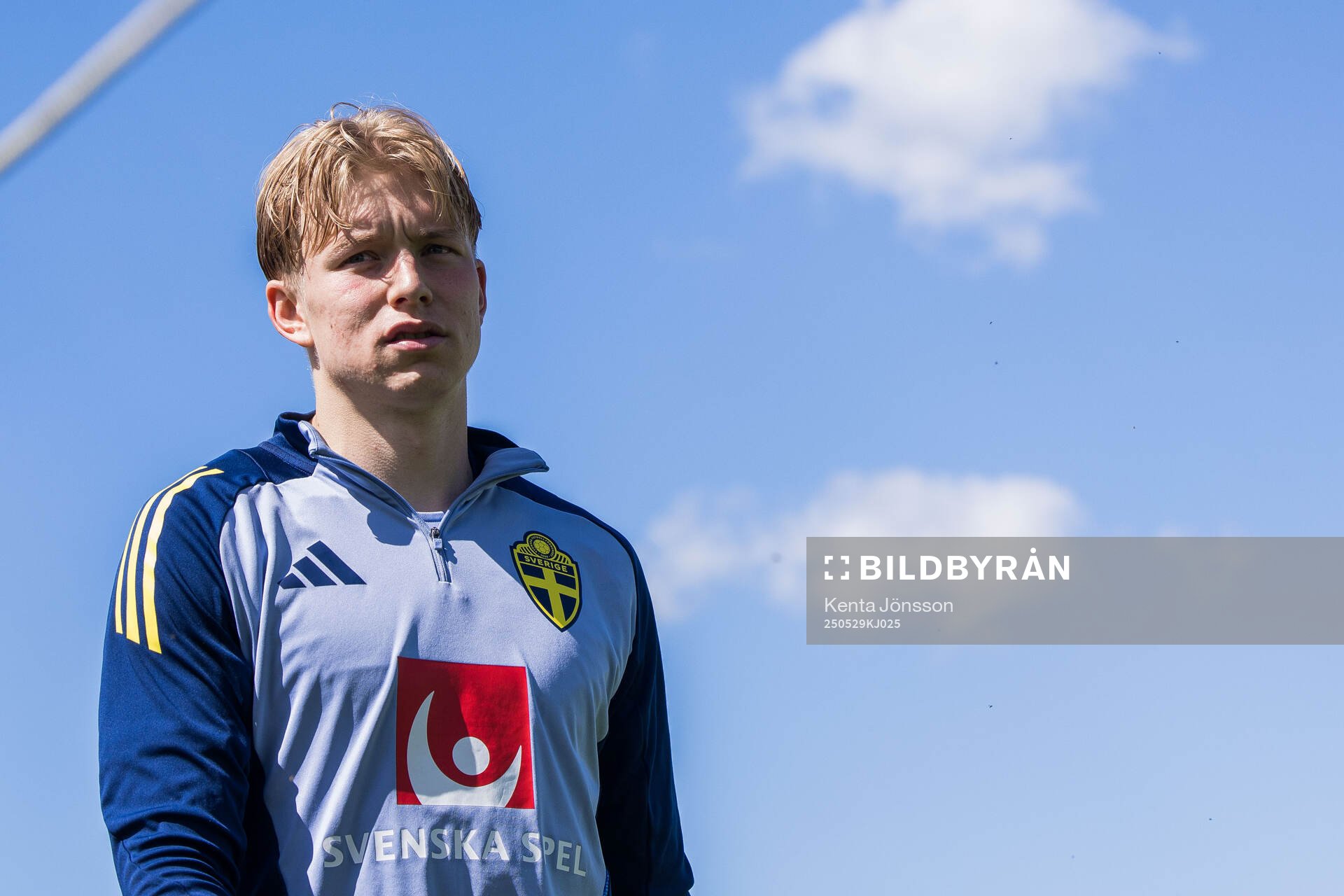 Daniel Svensson of the Swedish men's national football team during a training session on May 29, 2025 in Stockholm. 