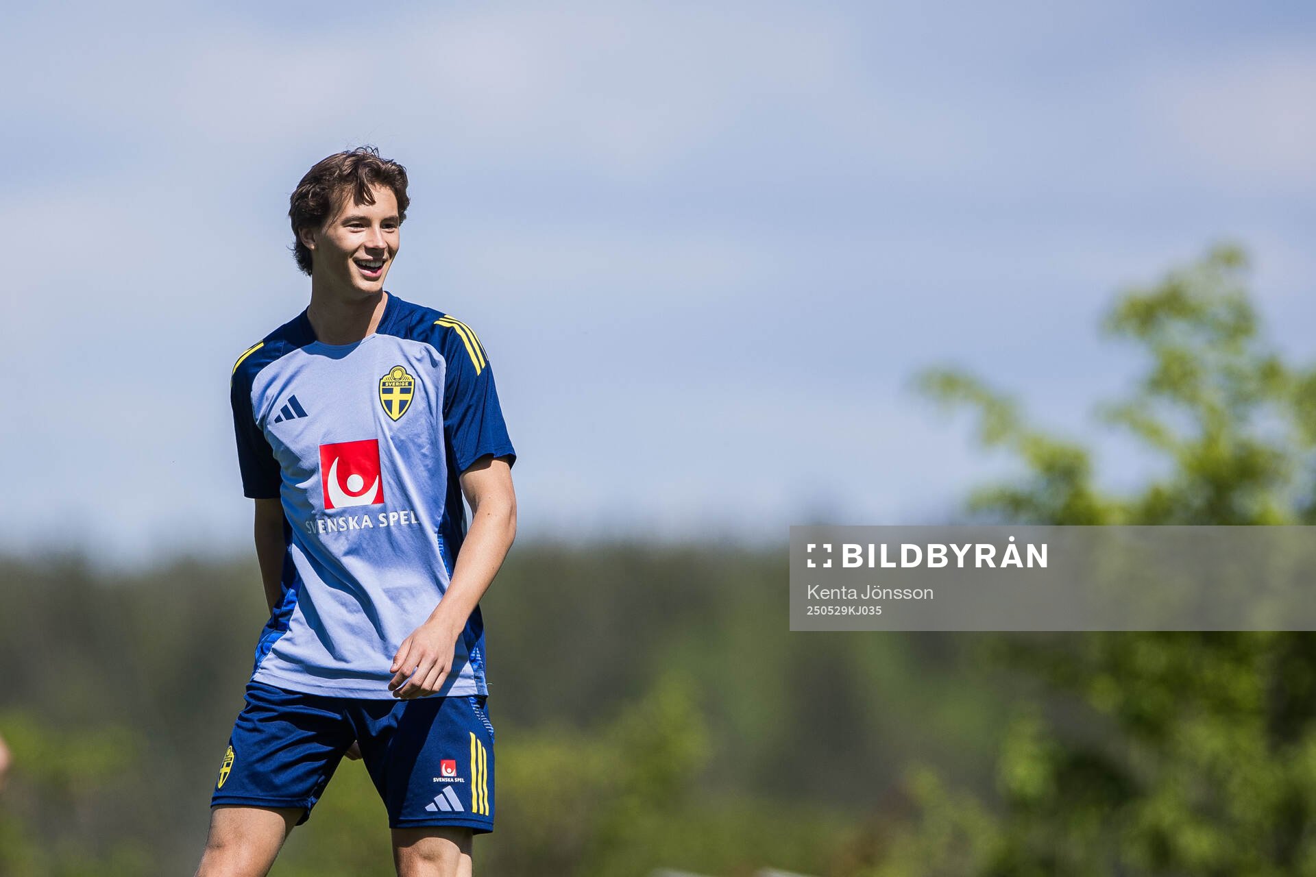 John Mellberg of the Swedish men's national football team during a training session on May 29, 2025 in Stockholm. 
