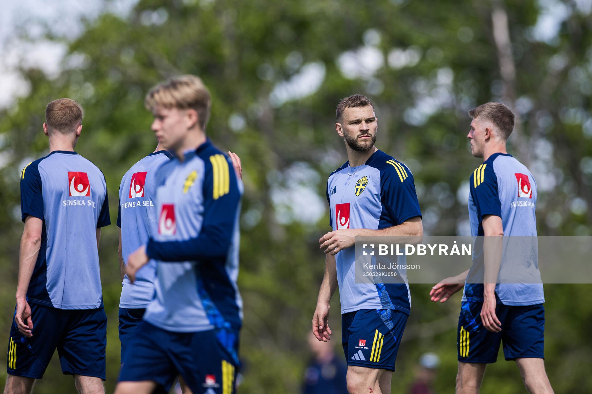 Jesper Karlström of the Swedish men's national football team during a training session on May 29, 2025 in Stockholm. 
