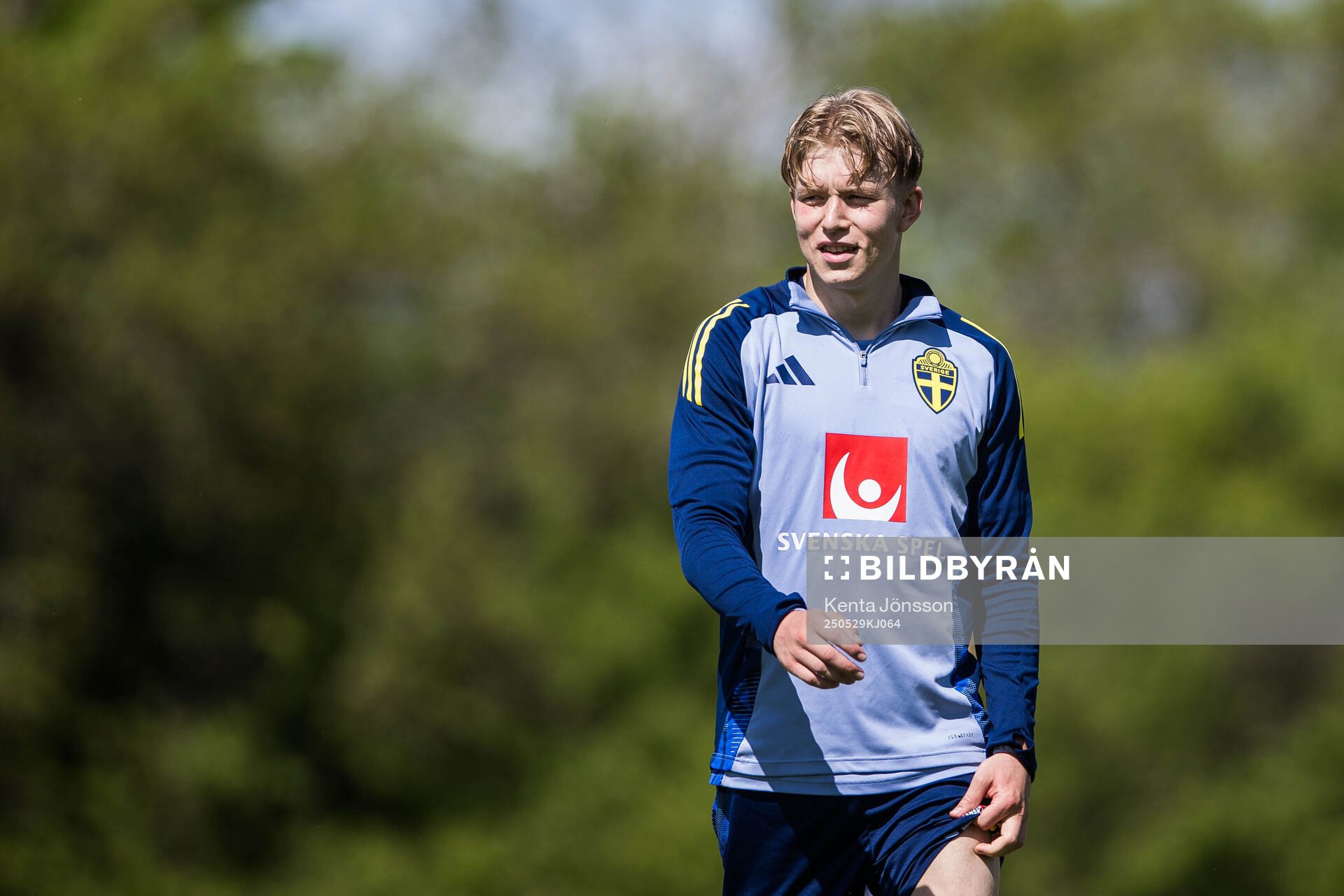 Daniel Svensson of the Swedish men's national football team during a training session on May 29, 2025 in Stockholm. 