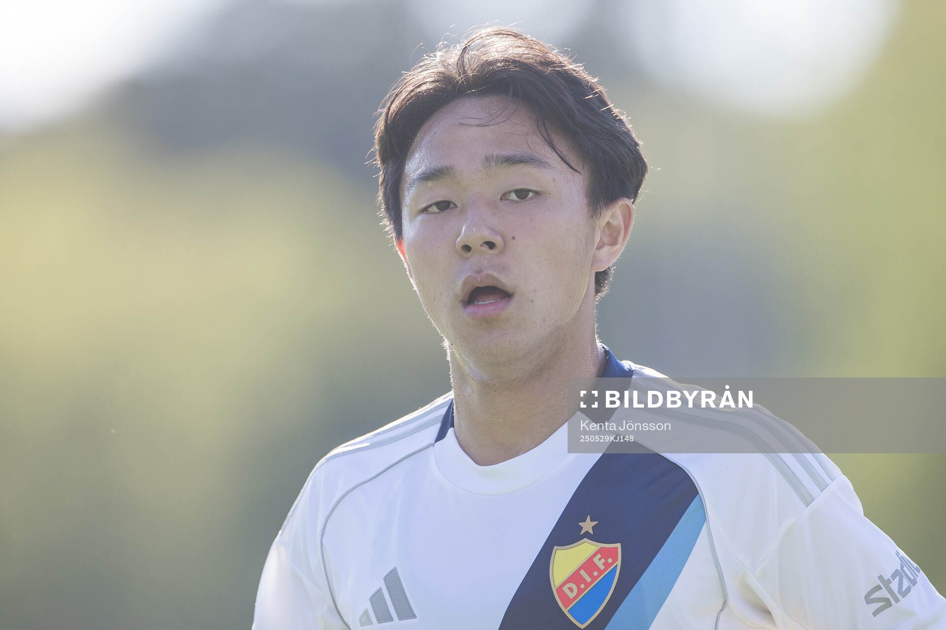 Djurgårdens Keita Kosugi under fotbollsmatchen i Allsvenskan mellan Brommapojkarna och Djurgården den 29 maj 2025 i Stockholm. 