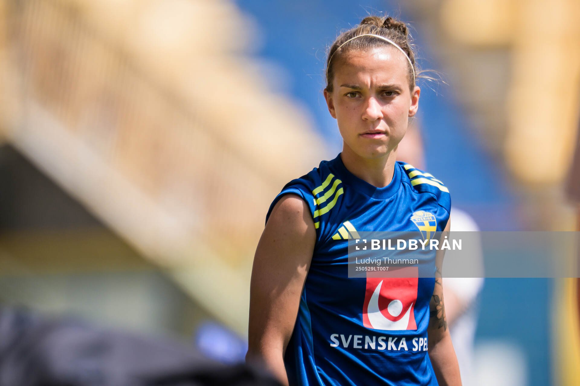 Julia Zigiotti Olme of the Swedish women’s national football team ahead of a training session on May 29, 2025 in Parma. 
