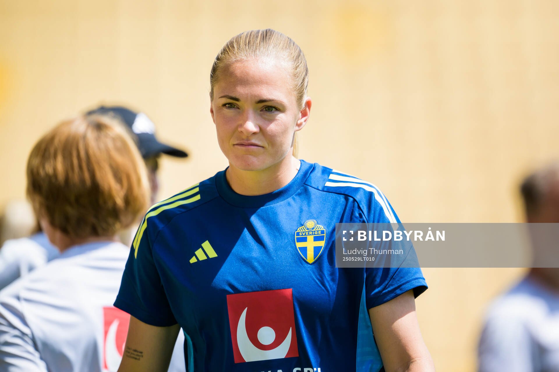 Magdalena Eriksson of the Swedish women’s national football team ahead of a training session on May 29, 2025 in Parma. 