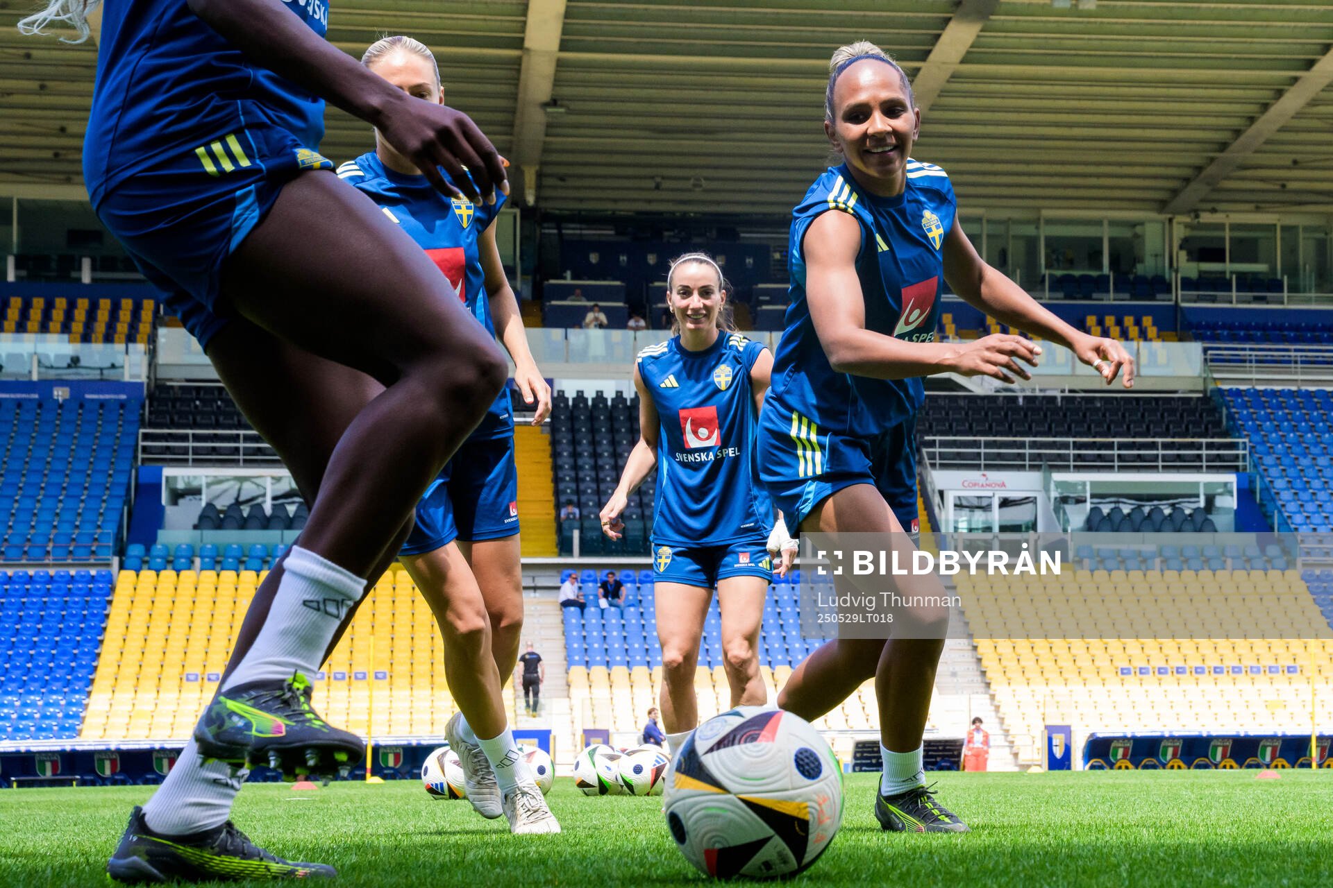 Madelen Janogy of the Swedish women’s national football team during a training session on May 29, 2025 in Parma. 