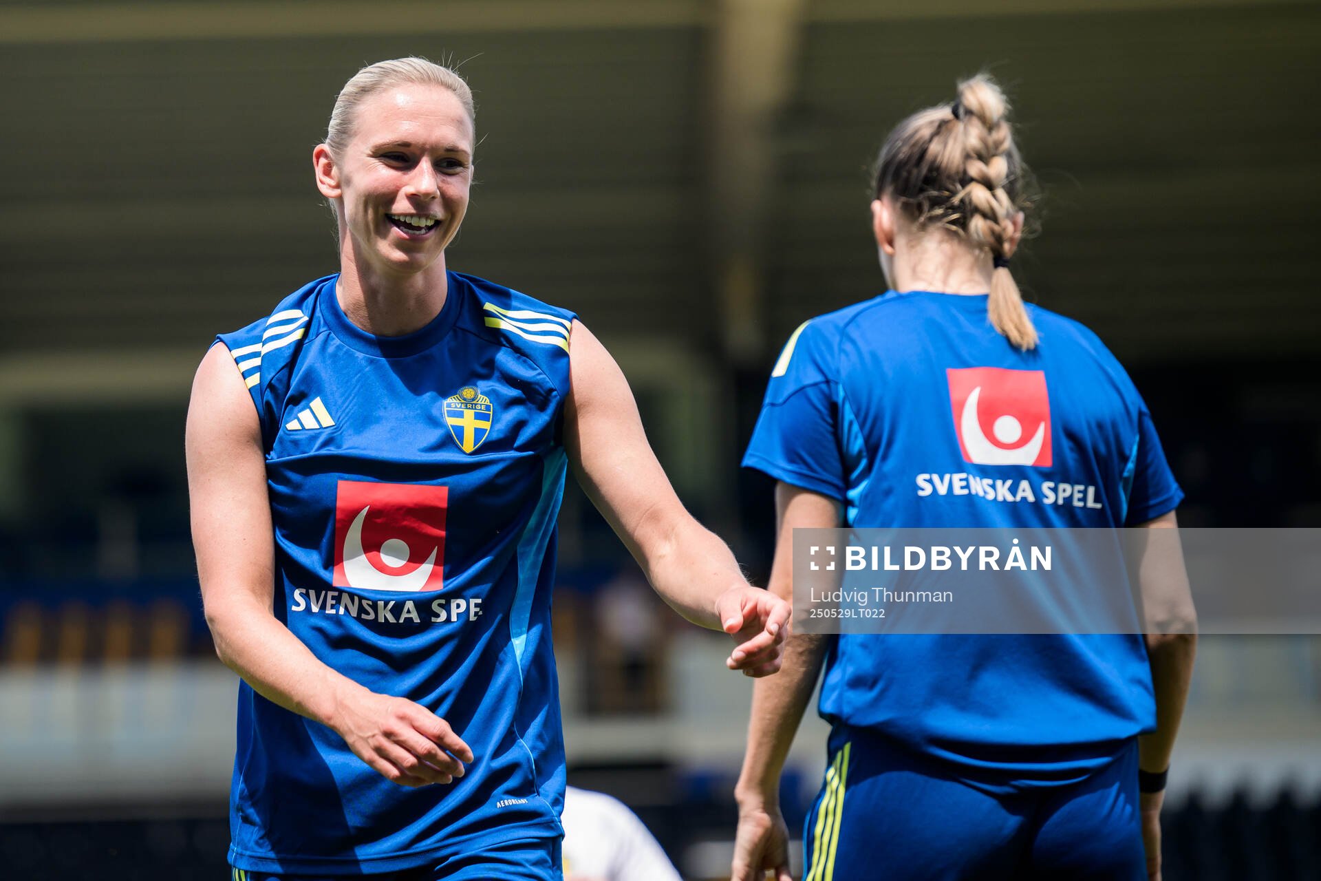Jonna Andersson of the Swedish women’s national football team during a training session on May 29, 2025 in Parma. 