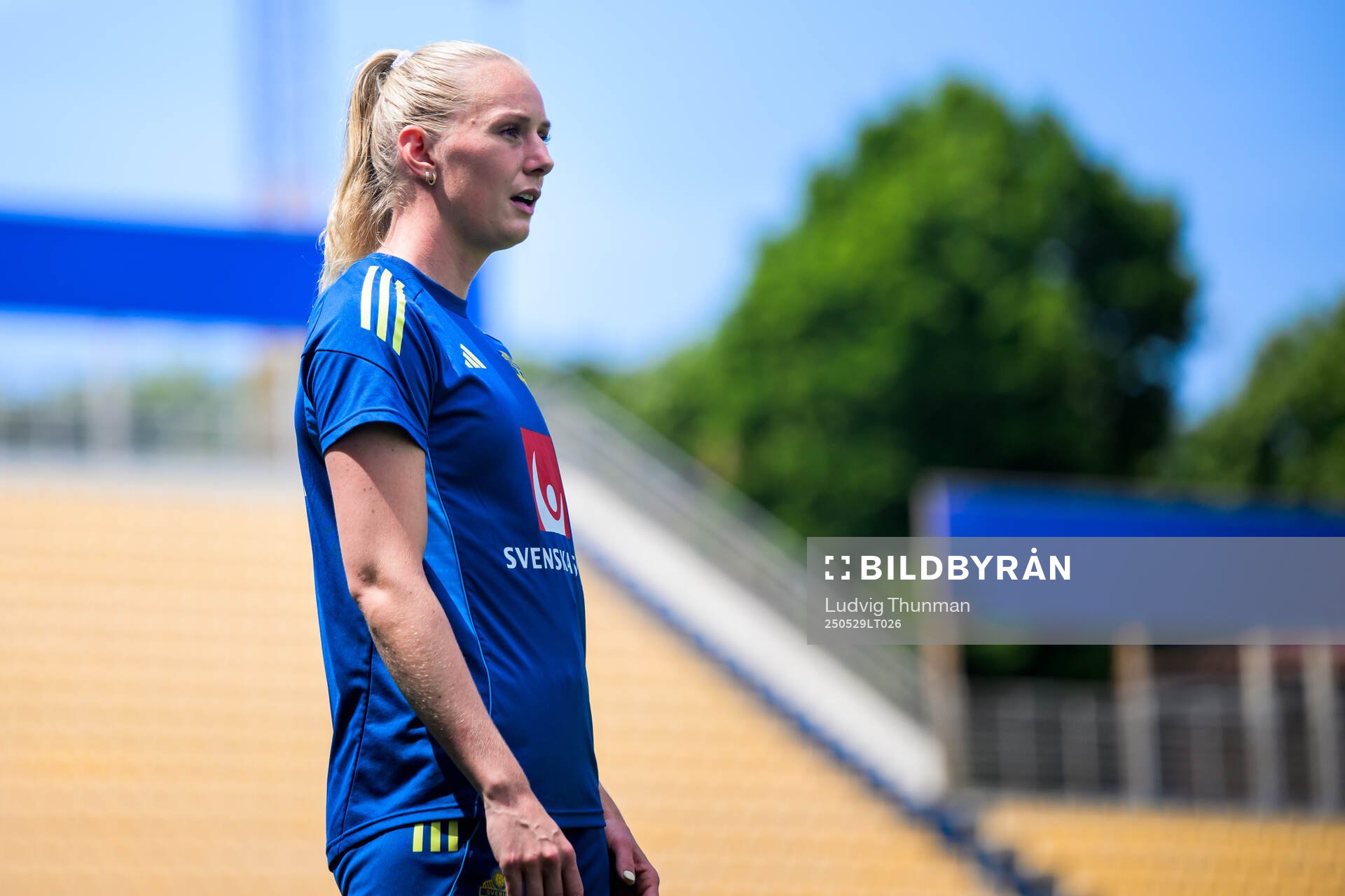 Stina Blackstenius of the Swedish women’s national football team during a training session on May 29, 2025 in Parma. 