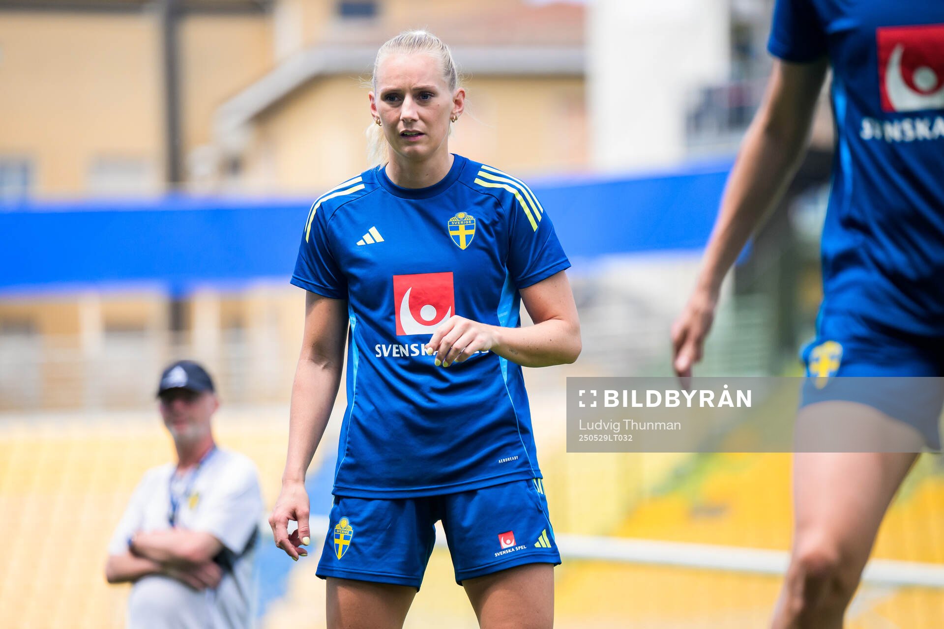 Stina Blackstenius of the Swedish women’s national football team during a training session on May 29, 2025 in Parma. 