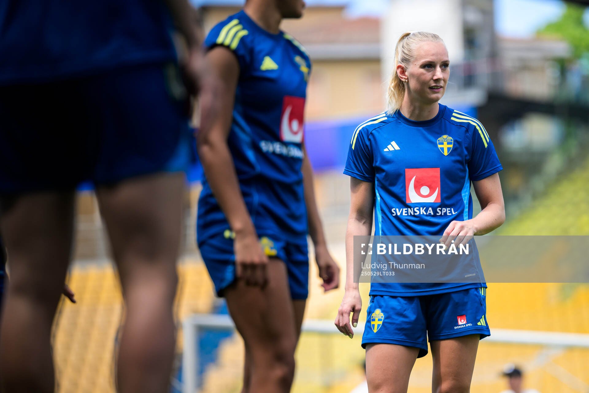 Stina Blackstenius of the Swedish women’s national football team during a training session on May 29, 2025 in Parma. 