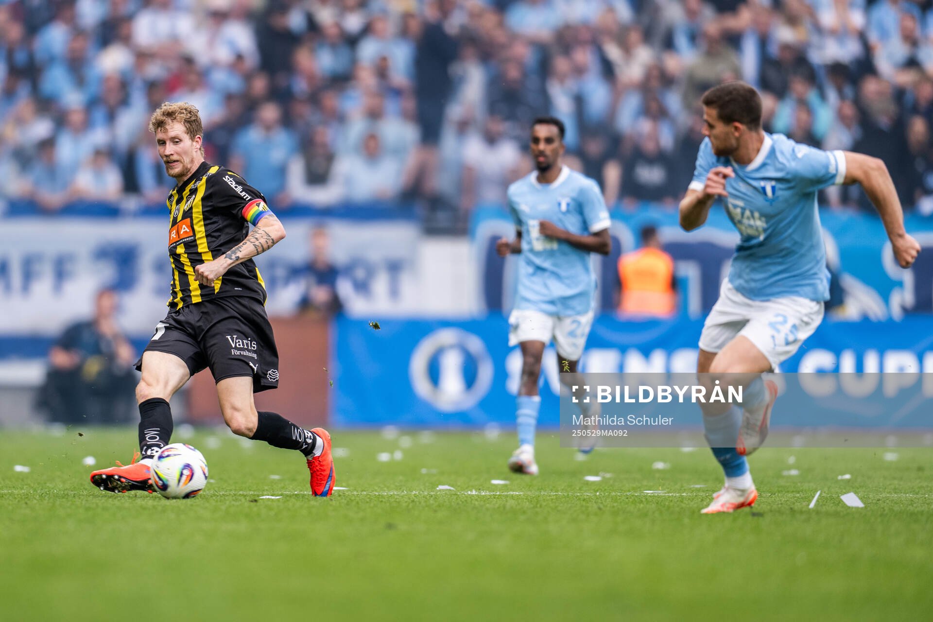 Häckens Simon Gustafson under finalen i Svenska Cupen mellan Malmö FF och Häcken den 29 maj 2025 i Malmö. 