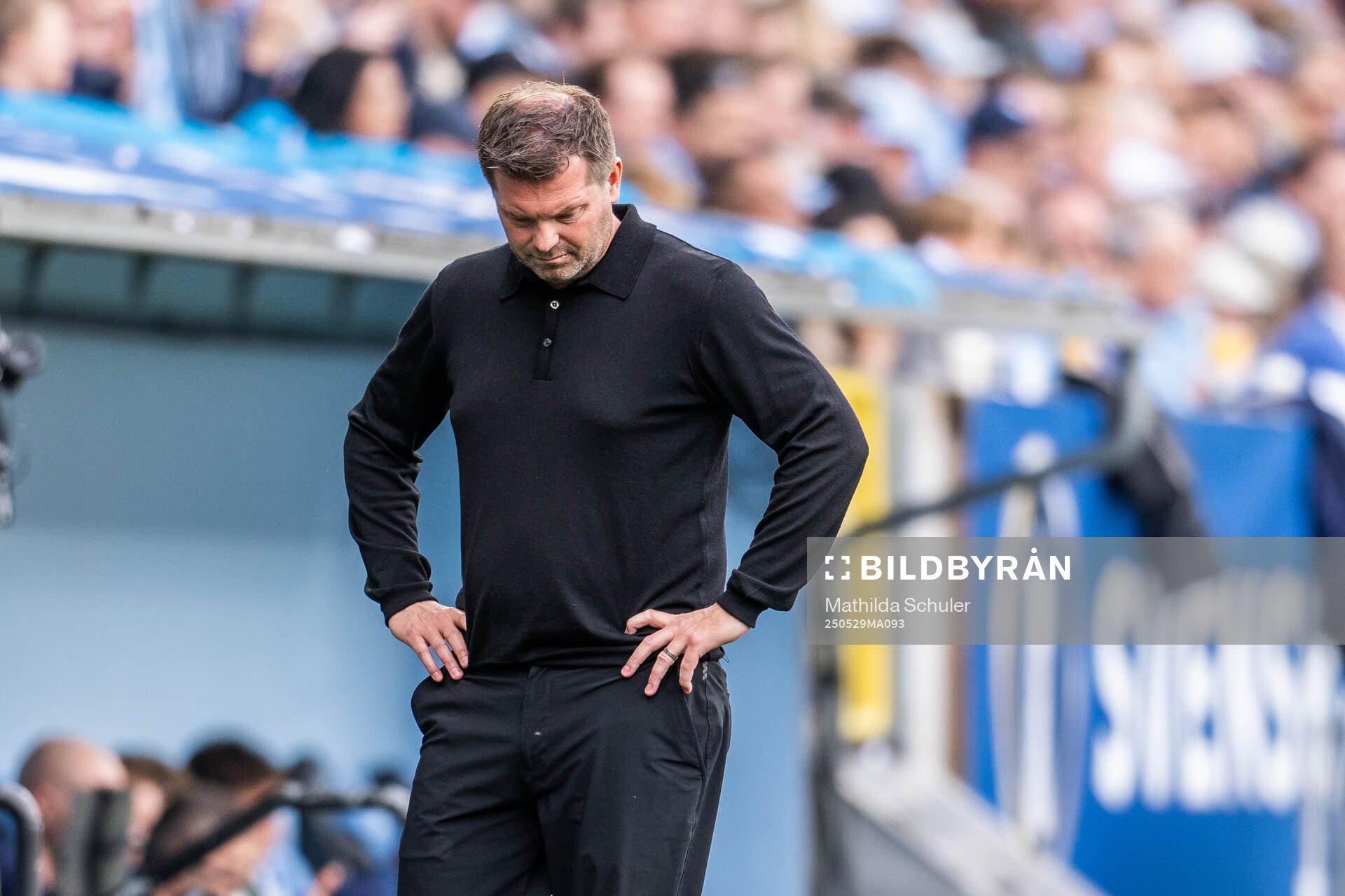 Häckens tränare Jens Gustafsson under finalen i Svenska Cupen mellan Malmö FF och Häcken den 29 maj 2025 i Malmö. 