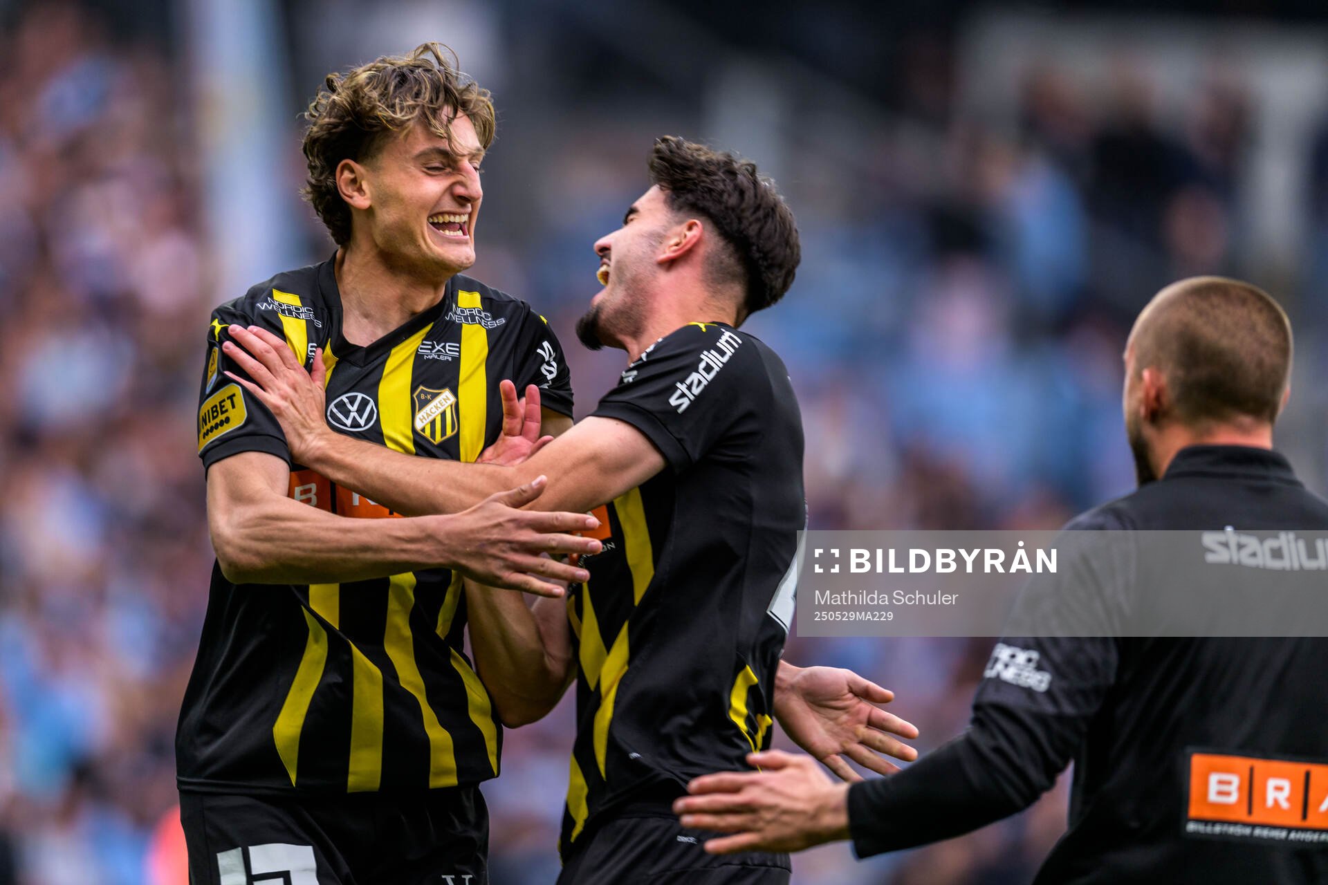 Häckens Silas Andersen jublar efter finalen i Svenska Cupen mellan Malmö FF och Häcken den 29 maj 2025 i Malmö. 