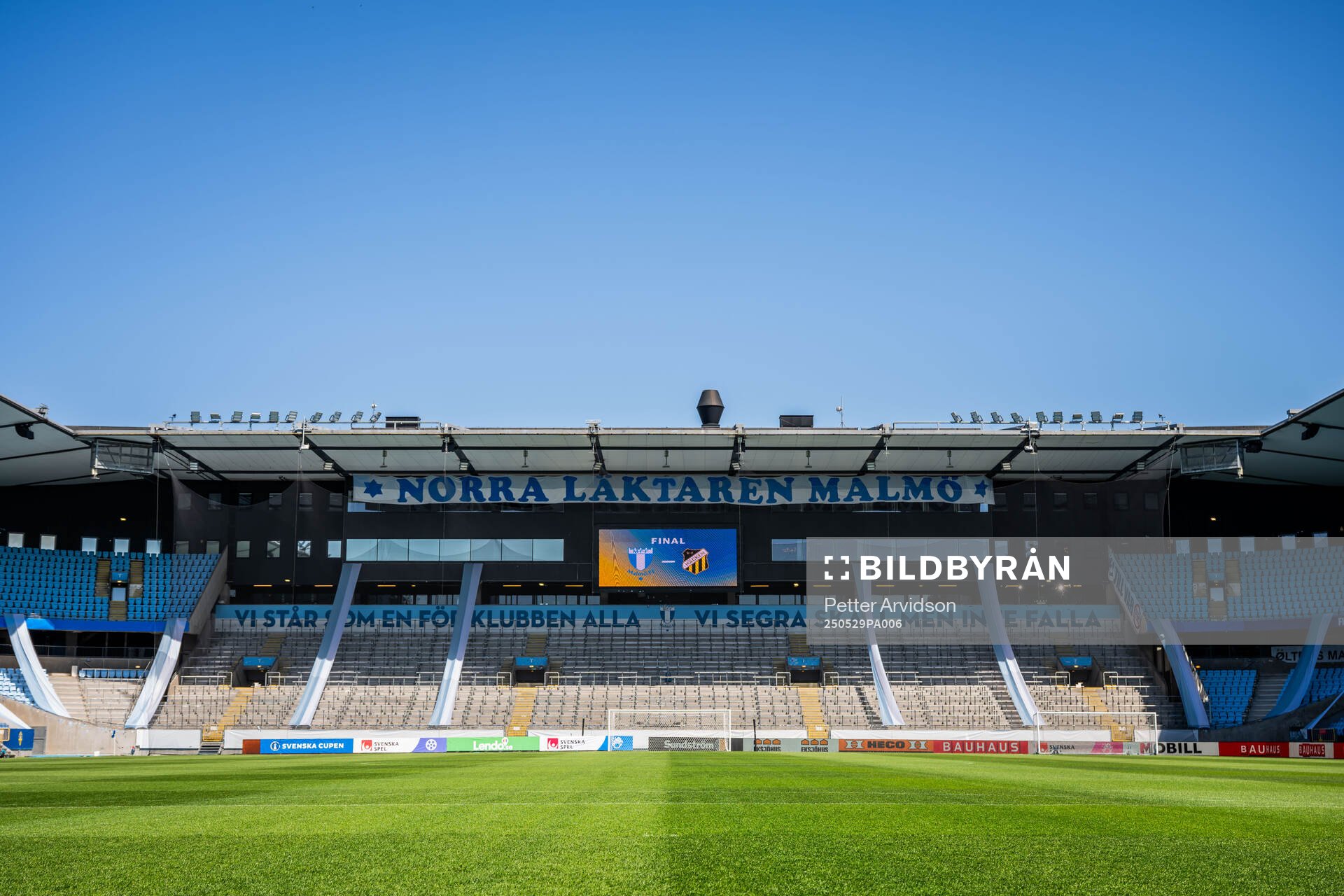 Interiör Eleda Stadion inför finalen i Svenska Cupen mellan Malmö FF och Häcken den 29 maj 2025 i Malmö. 