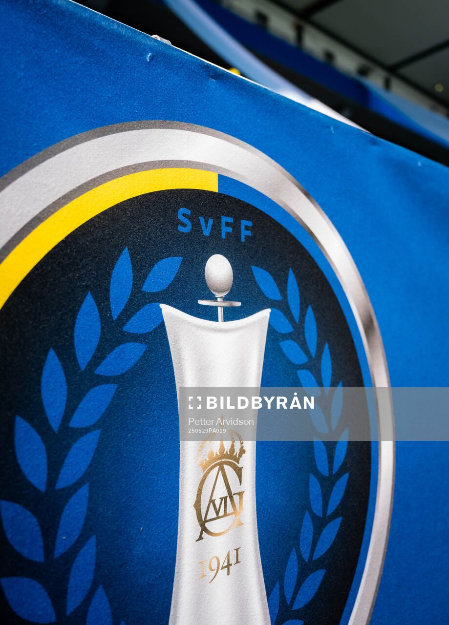 Svenska Cupen logotyp på Eleda Stadion inför finalen i Svenska Cupen mellan Malmö FF och Häcken den 29 maj 2025 i Malmö. 