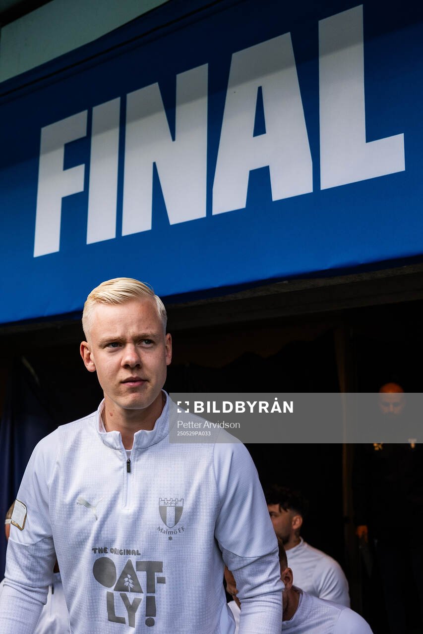 Malmö FFs Otto Rosengren inför finalen i Svenska Cupen mellan Malmö FF och Häcken den 29 maj 2025 i Malmö. 