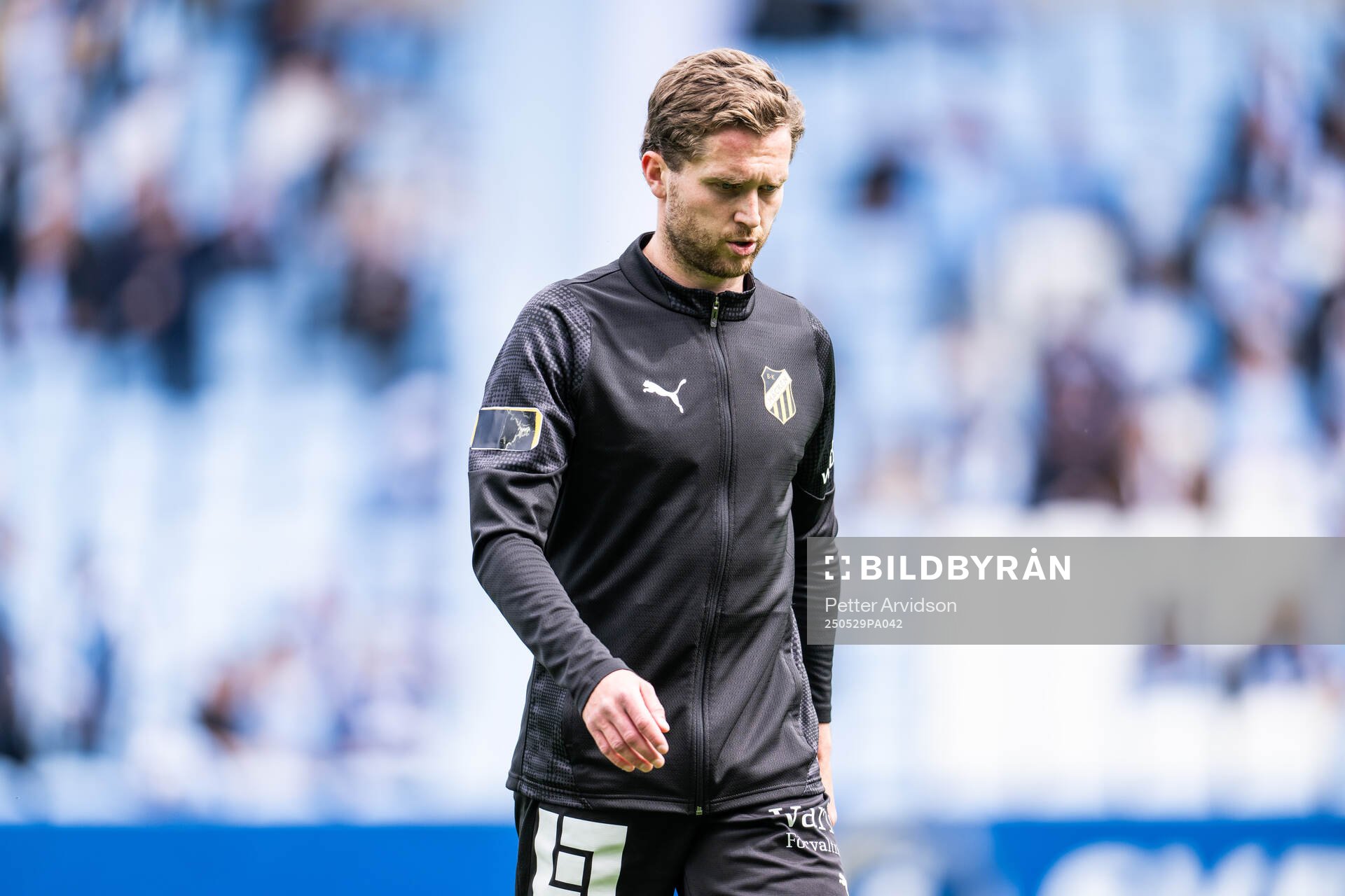 Häckens Adam Lundkvist under uppvärmningen inför finalen i Svenska Cupen mellan Malmö FF och Häcken den 29 maj 2025 i Malmö. 