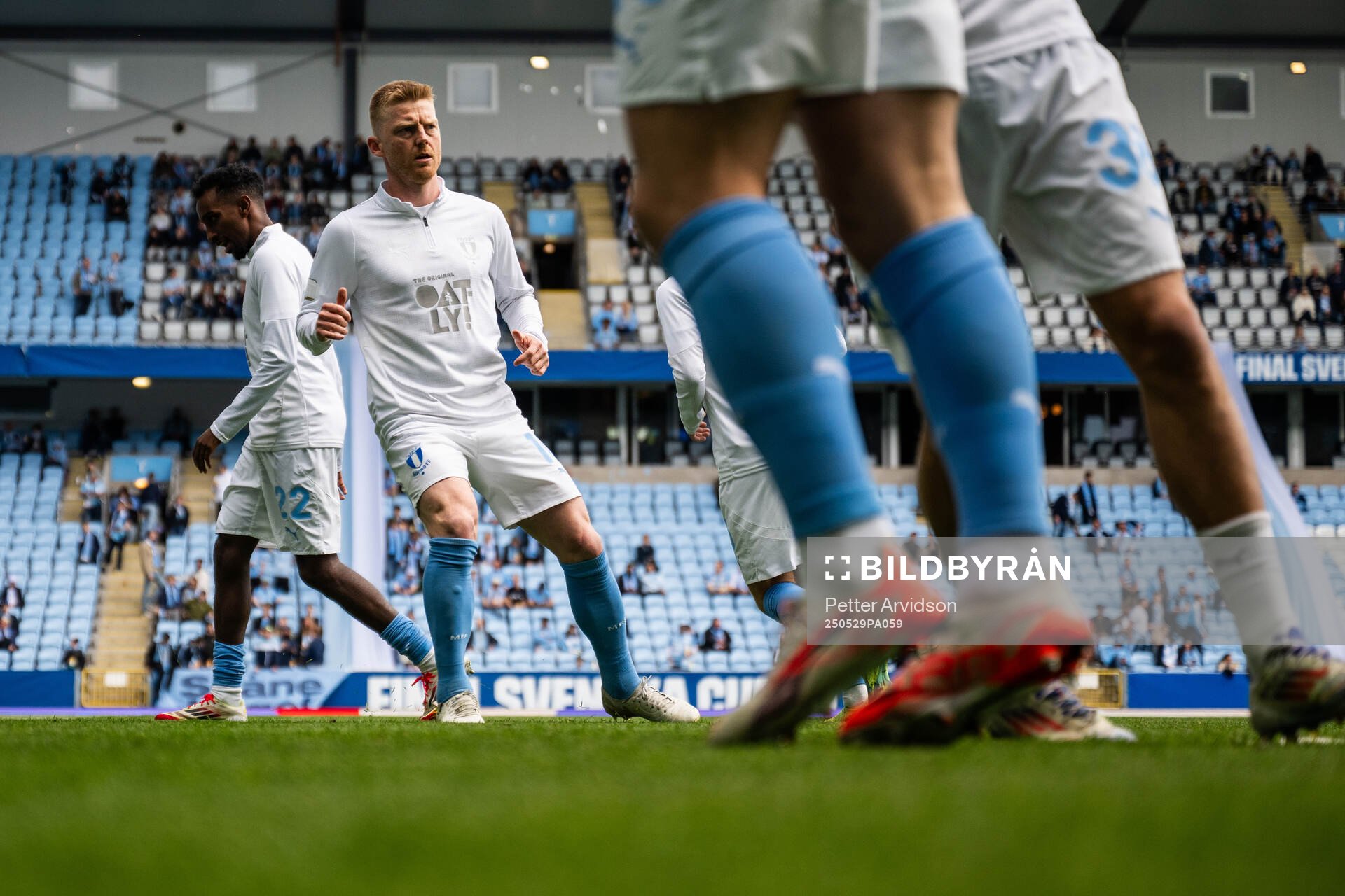 Malmö FFs Anders Christiansen under uppvärmningen inför finalen i Svenska Cupen mellan Malmö FF och Häcken den 29 maj 2025 i Malmö.