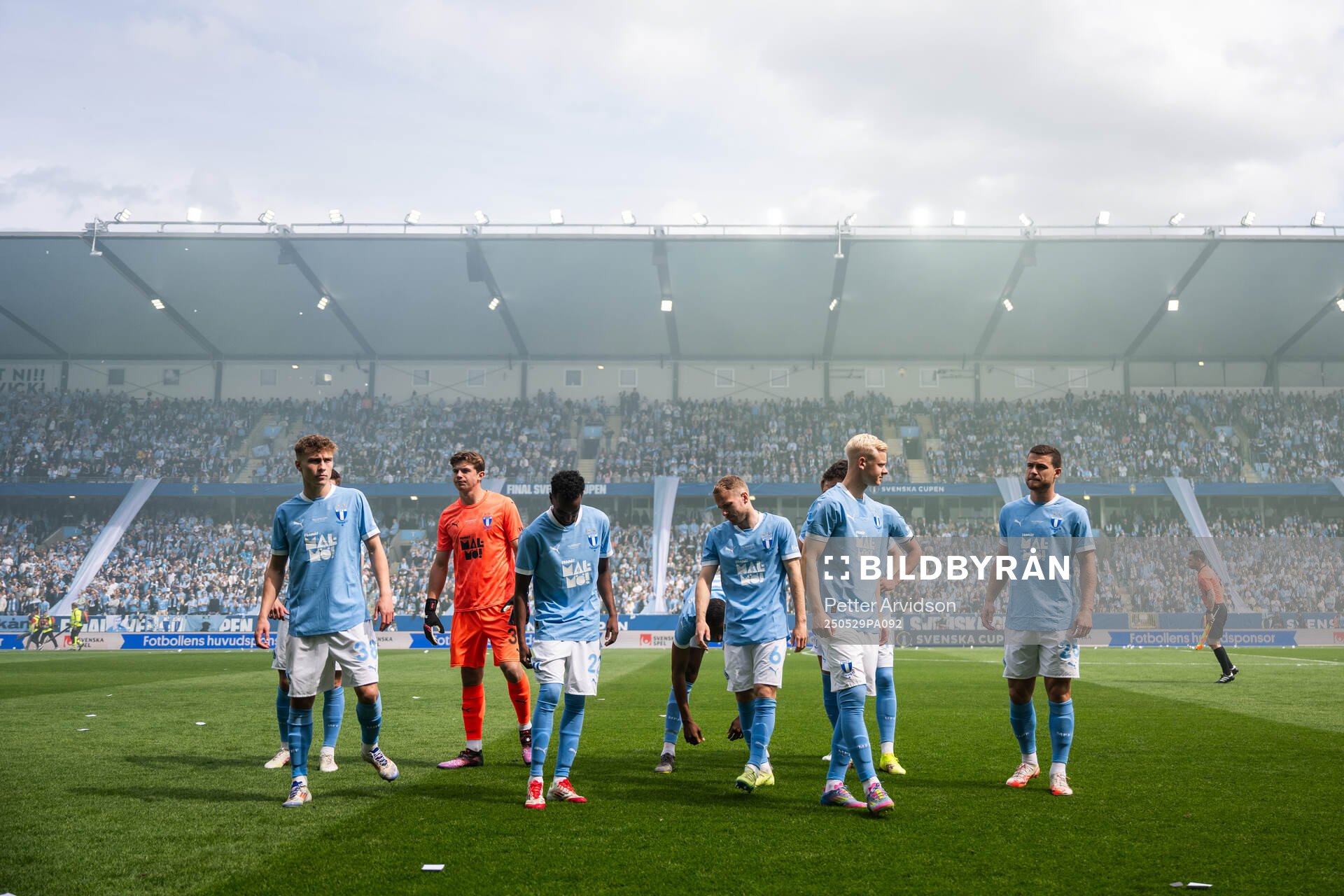 Malmö FFs spelare inför finalen i Svenska Cupen mellan Malmö FF och Häcken den 29 maj 2025 i Malmö. 