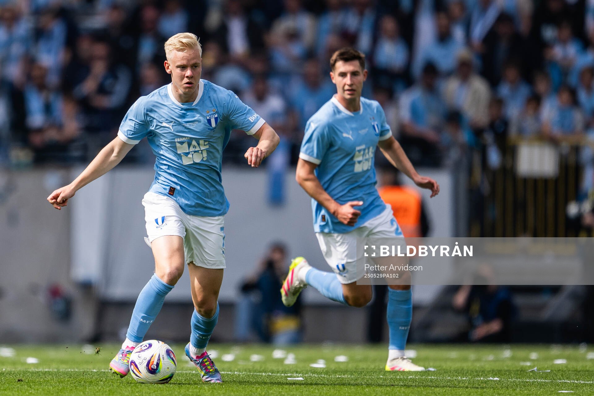 Malmö FFs Otto Rosengren under finalen i Svenska Cupen mellan Malmö FF och Häcken den 29 maj 2025 i Malmö. 