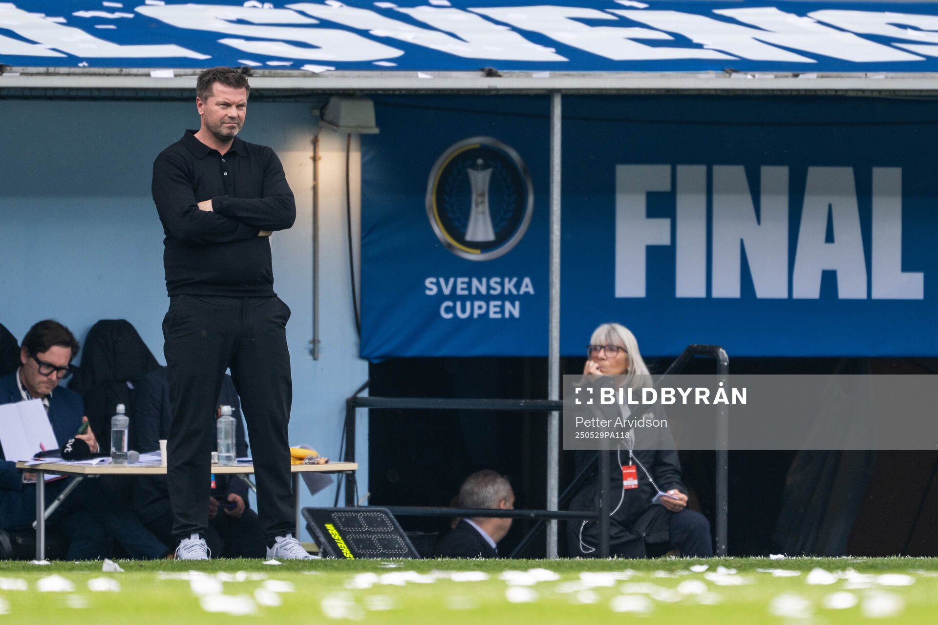 Häckens tränare Jens Gustafsson under finalen i Svenska Cupen mellan Malmö FF och Häcken den 29 maj 2025 i Malmö. 