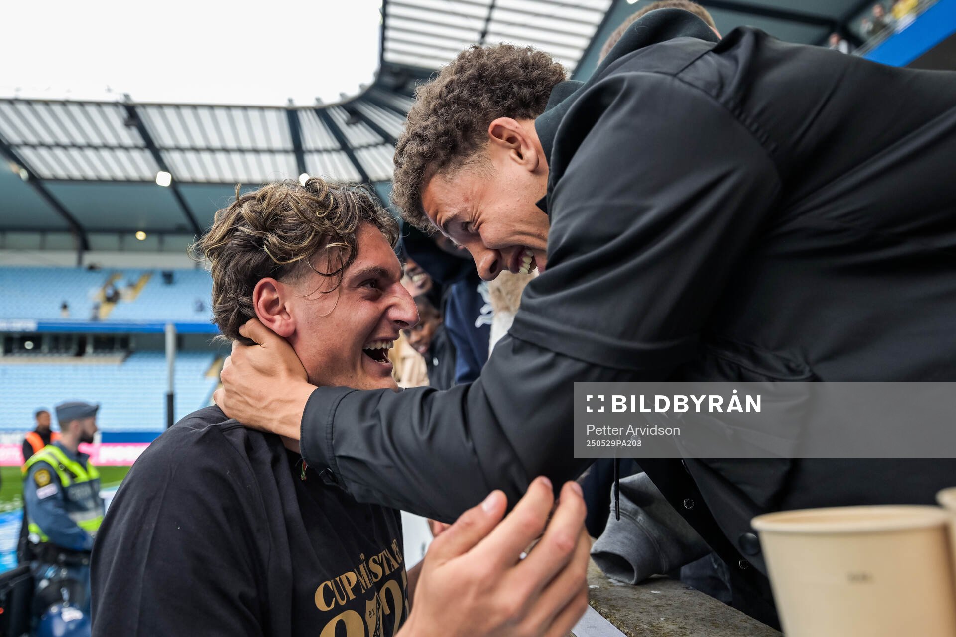 Häckens Silas Andersen jublar efter finalen i Svenska Cupen mellan Malmö FF och Häcken den 29 maj 2025 i Malmö. 
