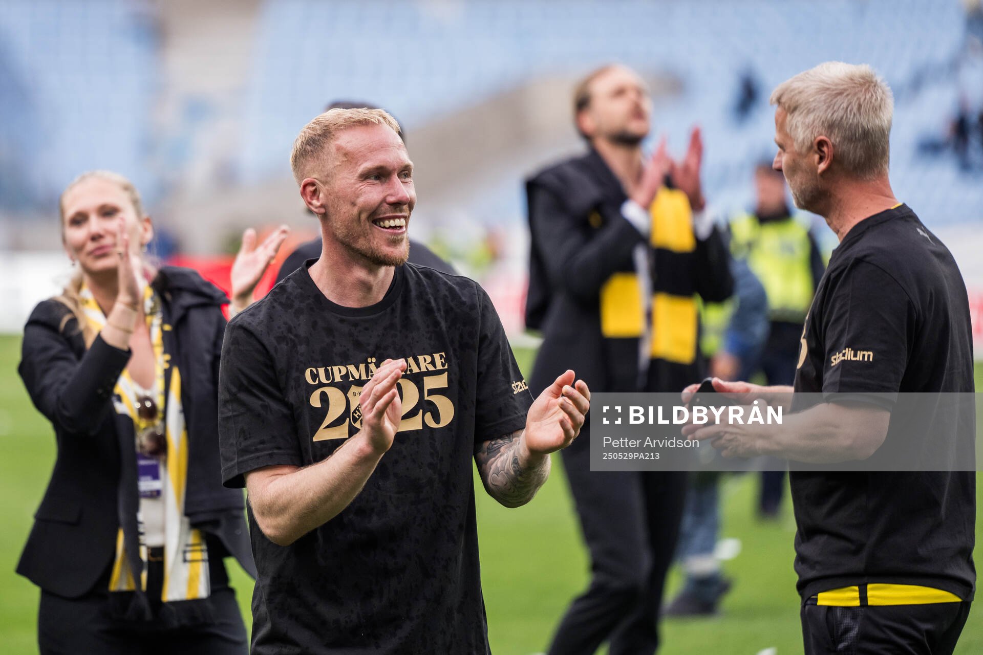 Häckens Mikkel Rygaard Jensen jublar efter finalen i Svenska Cupen mellan Malmö FF och Häcken den 29 maj 2025 i Malmö. 