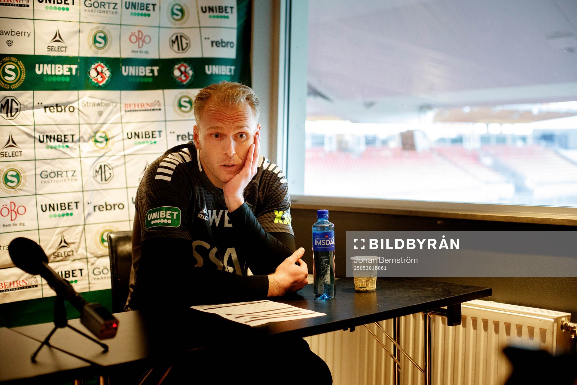 Brages tränare William Bergendahl under presskonferansen efter fotbollsmatchen i Superettan mellan Örebro och Brage den 30 maj 2025 i Örebro. 
