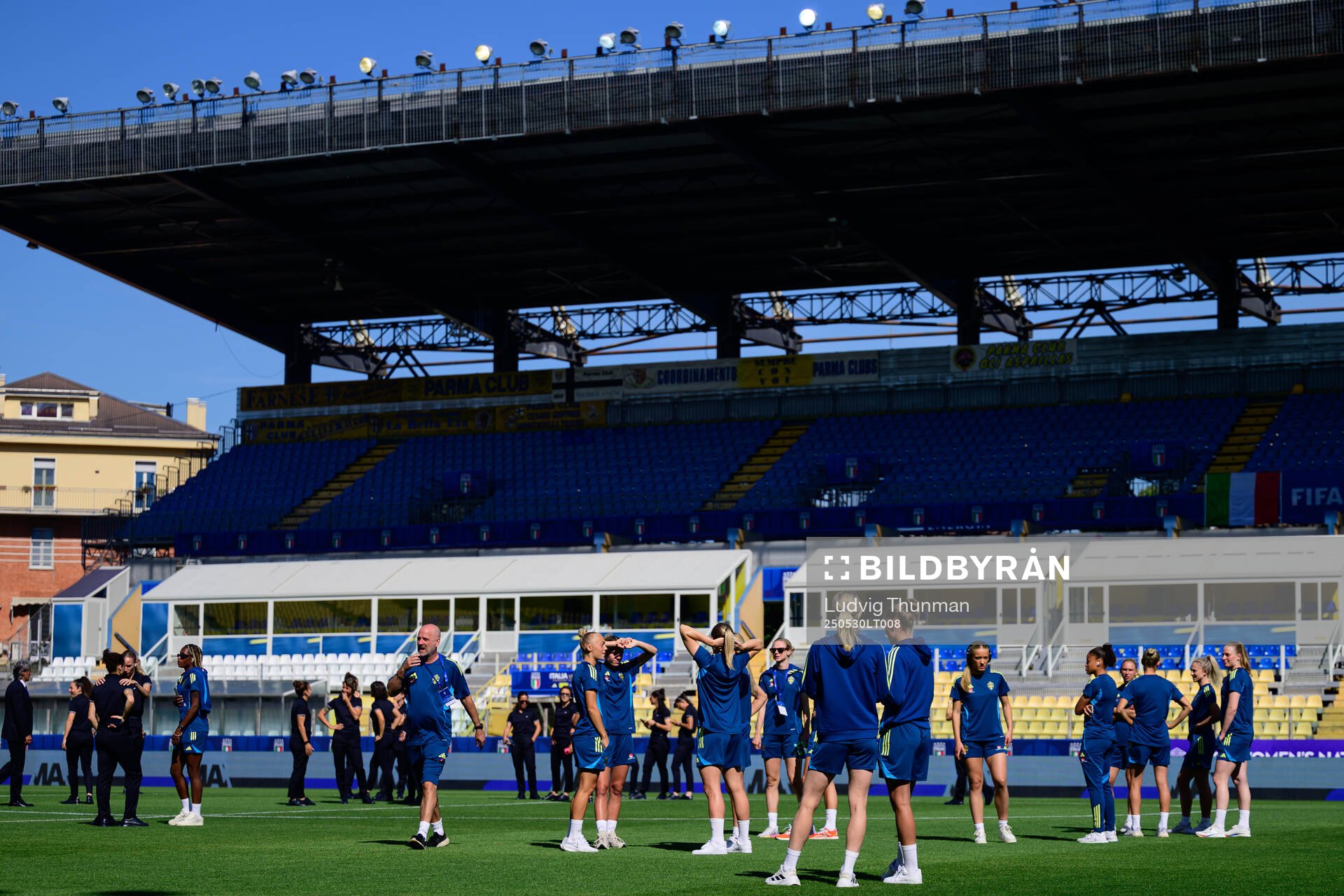 Players of Sweden ahead of the Women's Nations League football match between Italy and Sweden on May 30, 2025 in Parma. 