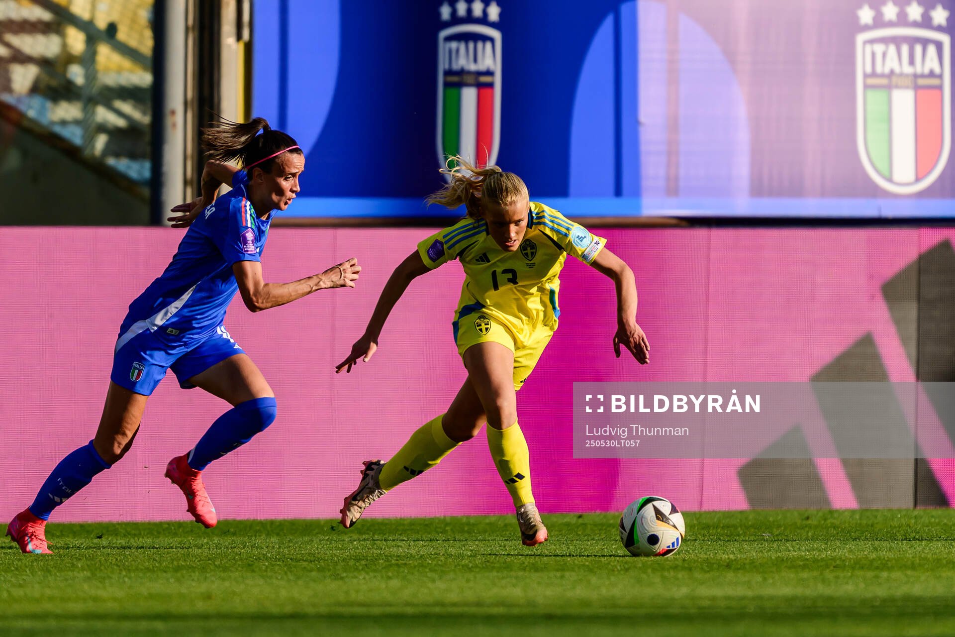 Smilla Holmberg of Sweden during the Women's Nations League football match between Italy and Sweden on May 30, 2025 in Parma. 