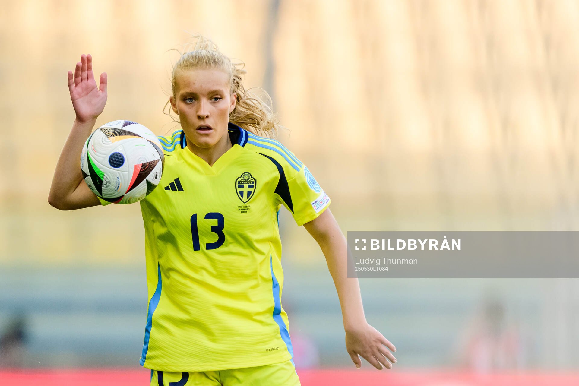 Smilla Holmberg of Sweden during the Women's Nations League football match between Italy and Sweden on May 30, 2025 in Parma. 