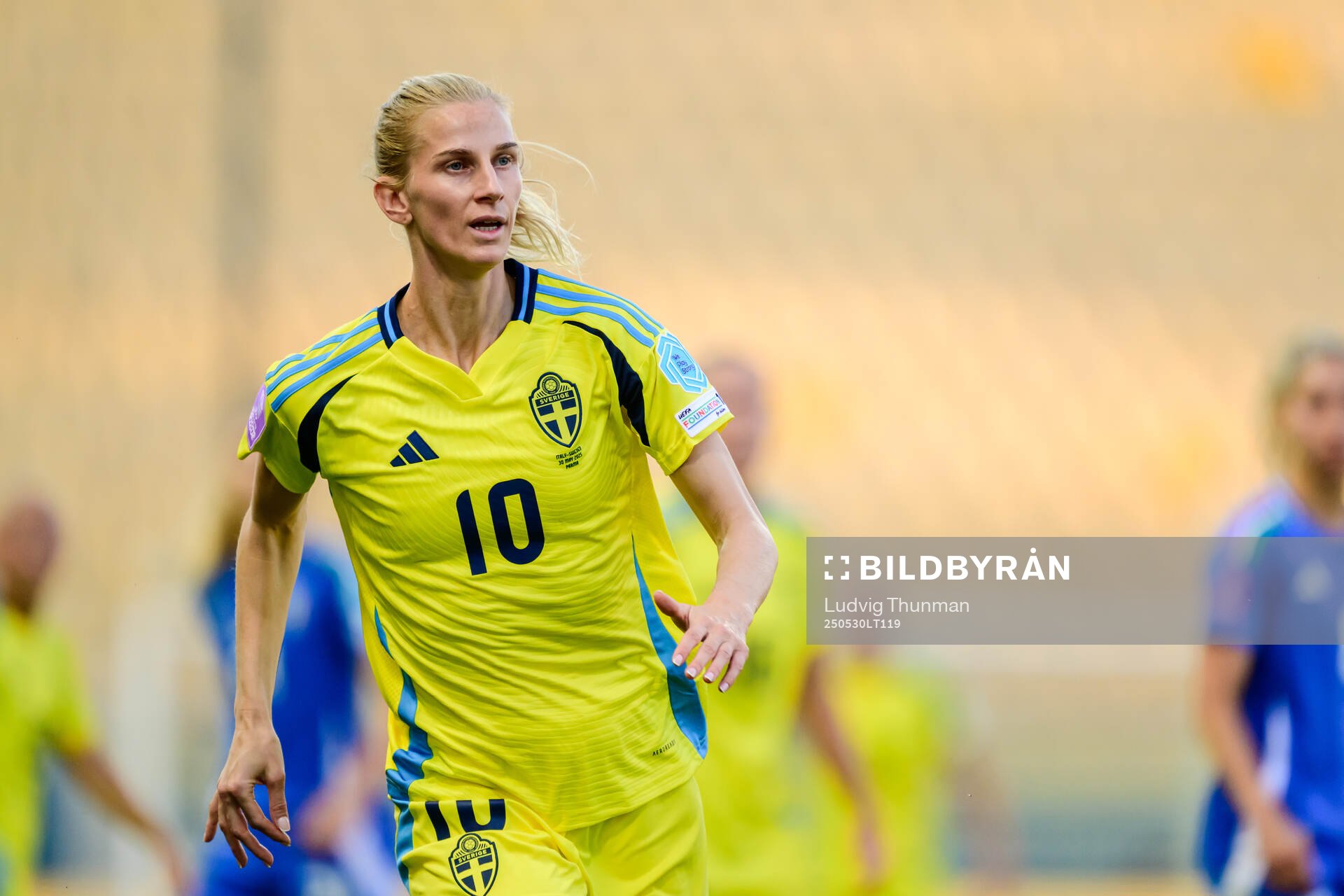 Sofia Jakobsson of Sweden during the Women's Nations League football match between Italy and Sweden on May 30, 2025 in Parma. 