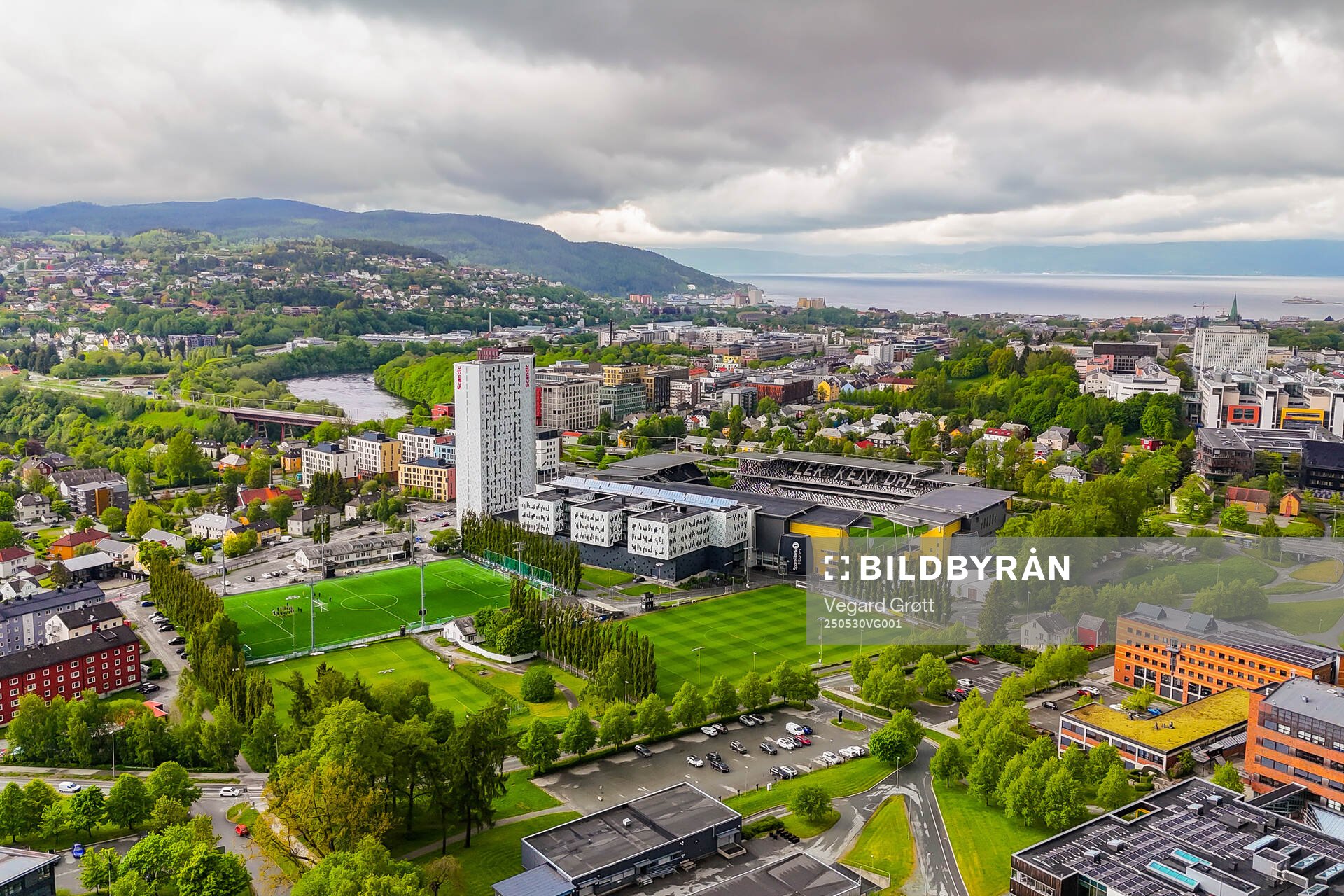General view of Lerkendal stadion ahead of the UEFA Women’s Nations League football match between Norway and Iceland on May 30, 2025 in Trondheim.