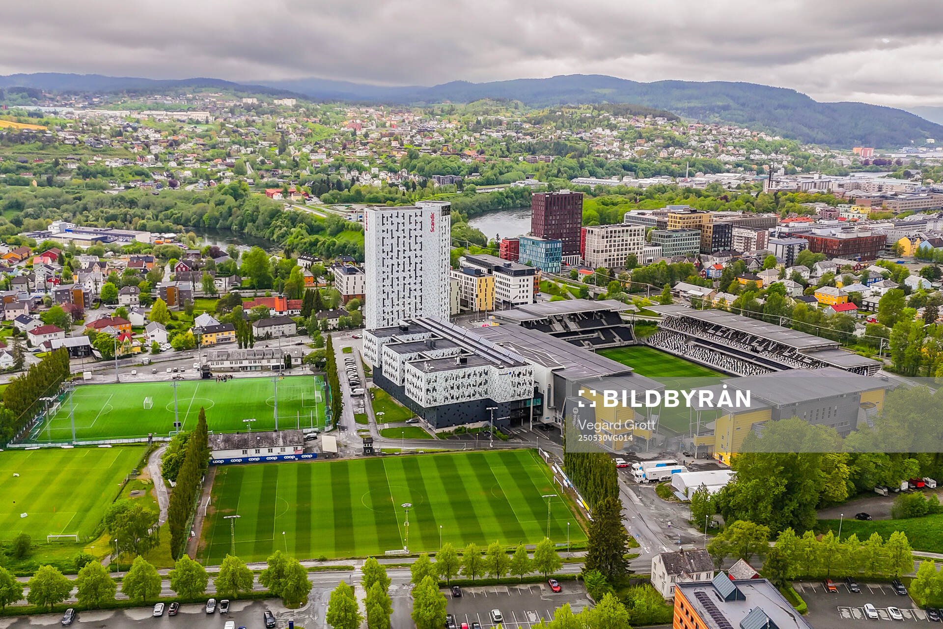 General view of Lerkendal stadion ahead of the UEFA Women’s Nations League football match between Norway and Iceland on May 30, 2025 in Trondheim.