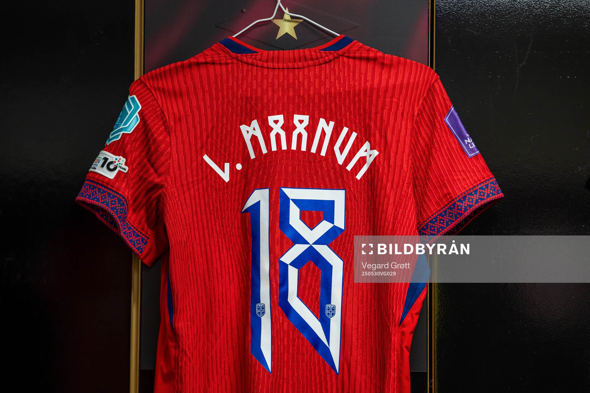 The kit of Frida Maanum of Norway in the dressing room ahead of the UEFA Women’s Nations League football match between Norway and Iceland on May 30, 2025 in Trondheim.