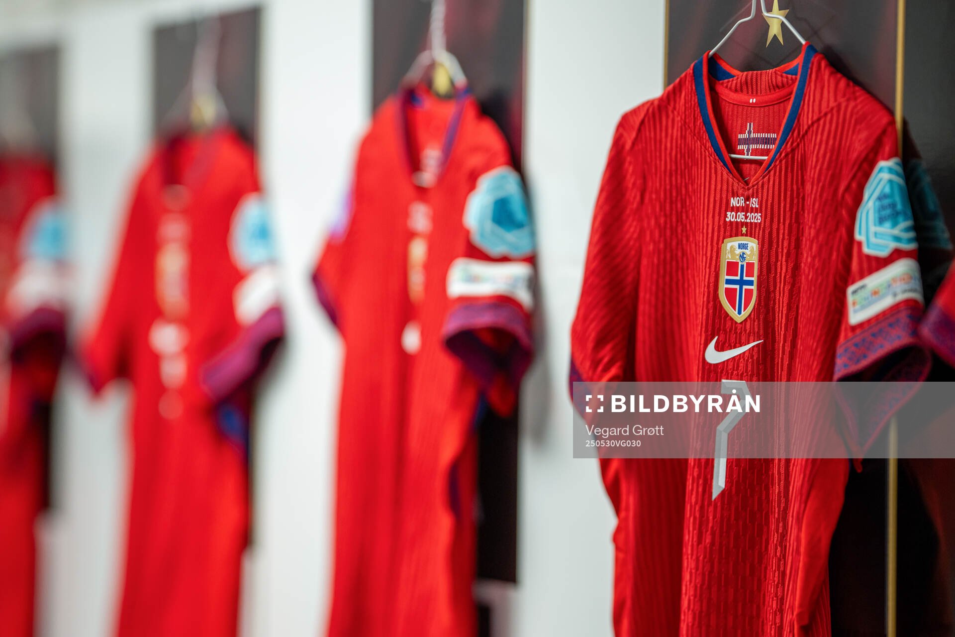 The kit of Ingrid Syrstad Engen of Norway in the dressing room ahead of the UEFA Women’s Nations League football match between Norway and Iceland on May 30, 2025 in Trondheim.