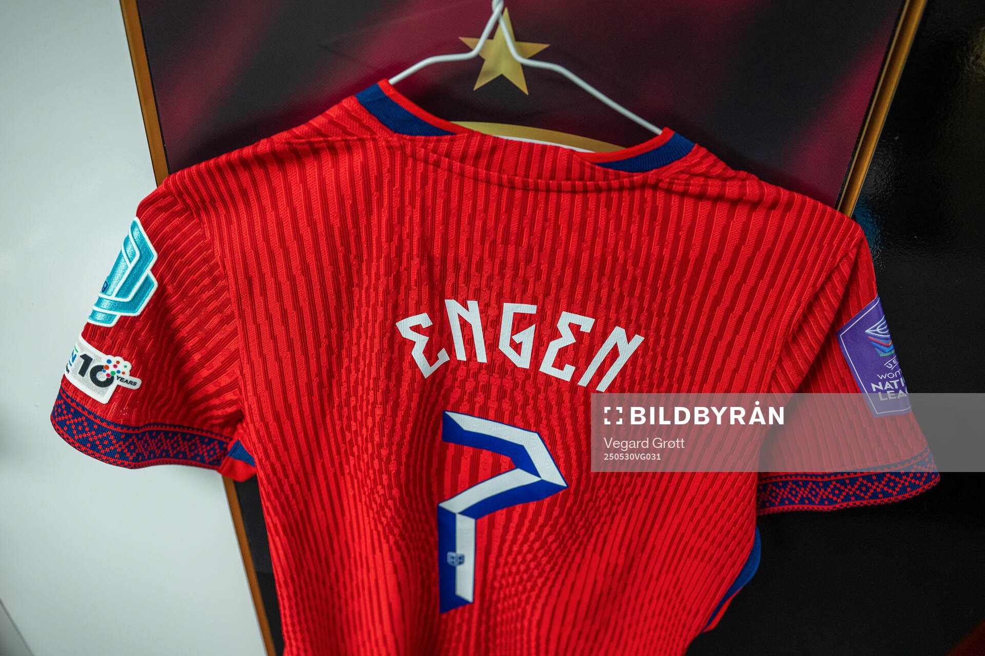 The kit of Ingrid Syrstad Engen of Norway in the dressing room ahead of the UEFA Women’s Nations League football match between Norway and Iceland on May 30, 2025 in Trondheim.