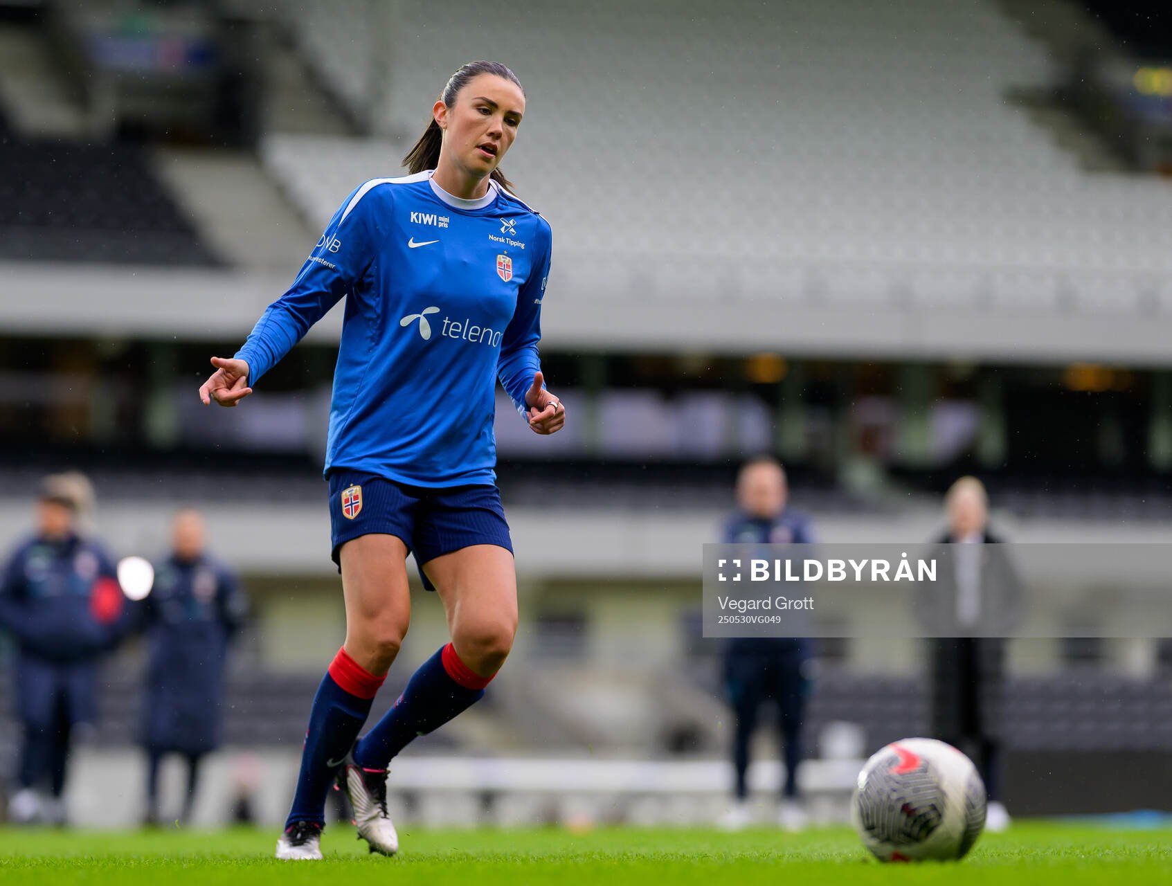 Ingrid Syrstad Engen of Norway ahead of the UEFA Women’s Nations League football match between Norway and Iceland on May 30, 2025 in Trondheim.