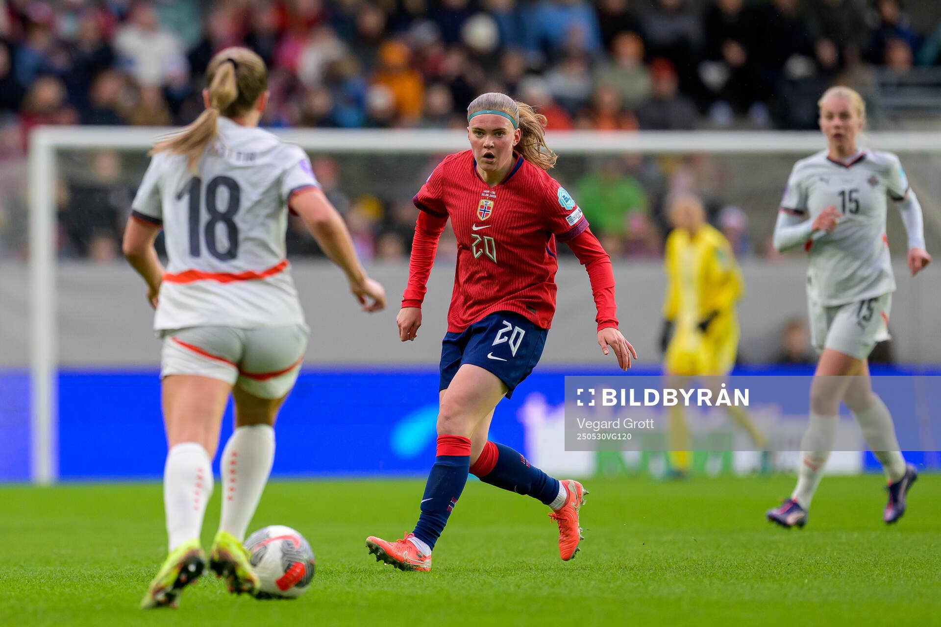 Signe Gaupset of Norway during the UEFA Women’s Nations League football match between Norway and Iceland on May 30, 2025 in Trondheim. 