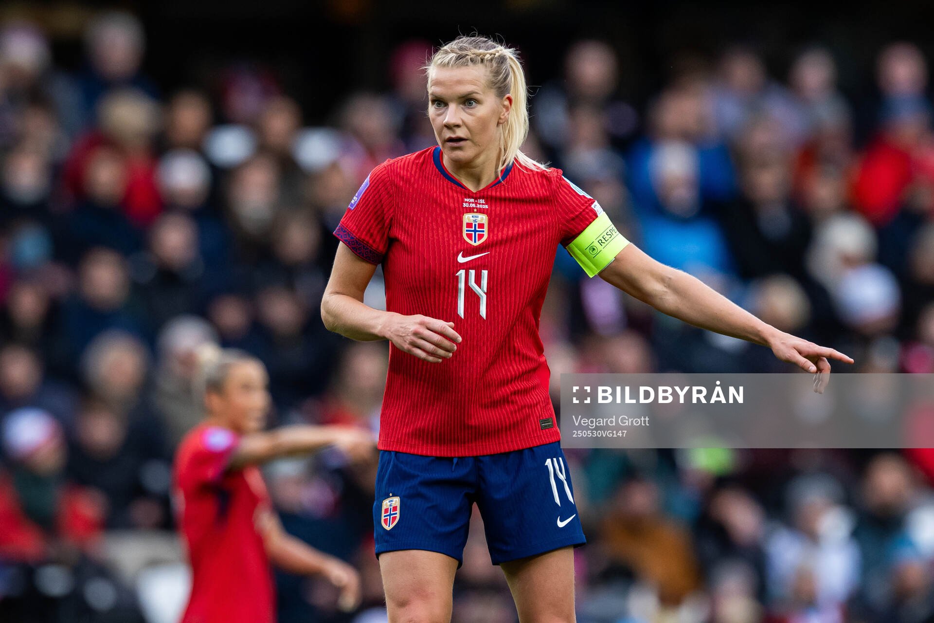 Ada Hegerberg of Norway during the UEFA Women’s Nations League football match between Norway and Iceland on May 30, 2025 in Trondheim.