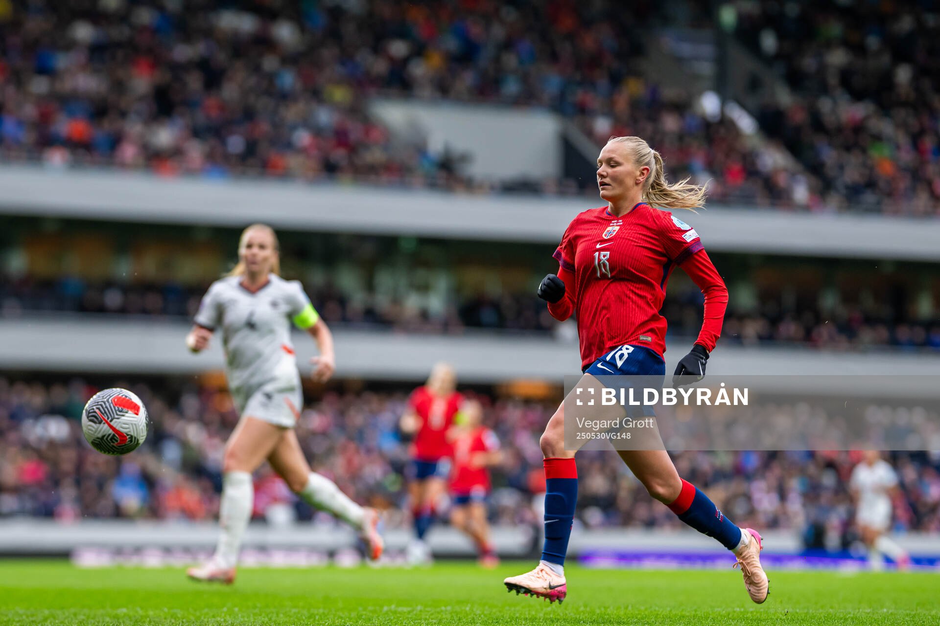 Frida Maanum of Norway during the UEFA Women’s Nations League football match between Norway and Iceland on May 30, 2025 in Trondheim.