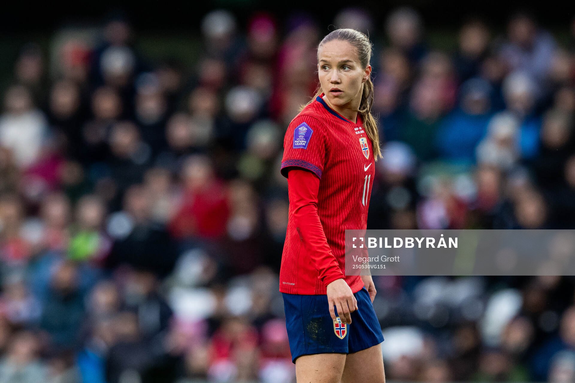 Guro Reiten of Norway during the UEFA Women’s Nations League football match between Norway and Iceland on May 30, 2025 in Trondheim.