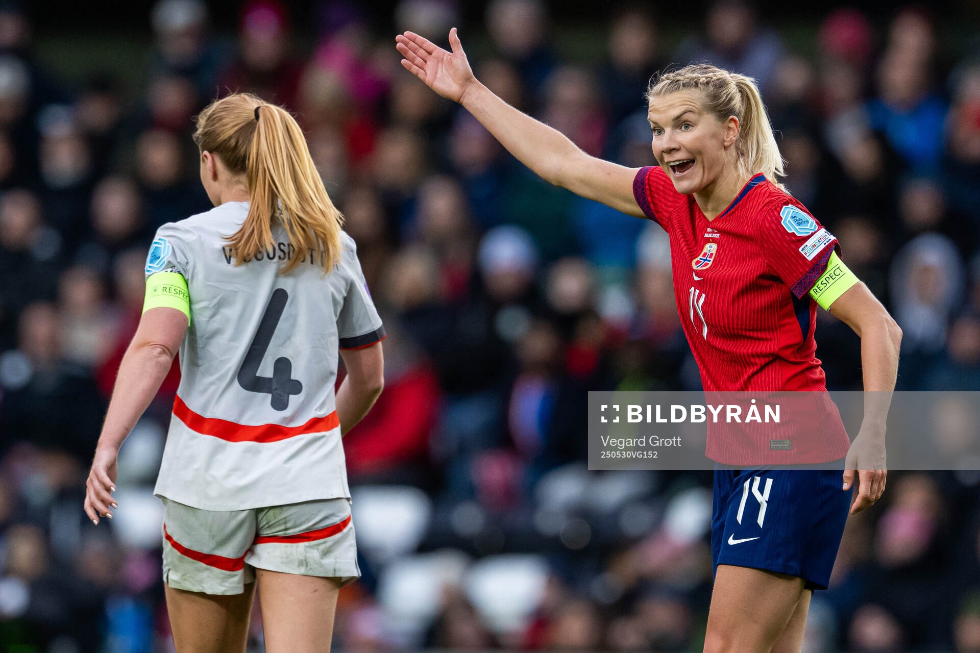 Ada Hegerberg of Norway during the UEFA Women’s Nations League football match between Norway and Iceland on May 30, 2025 in Trondheim.