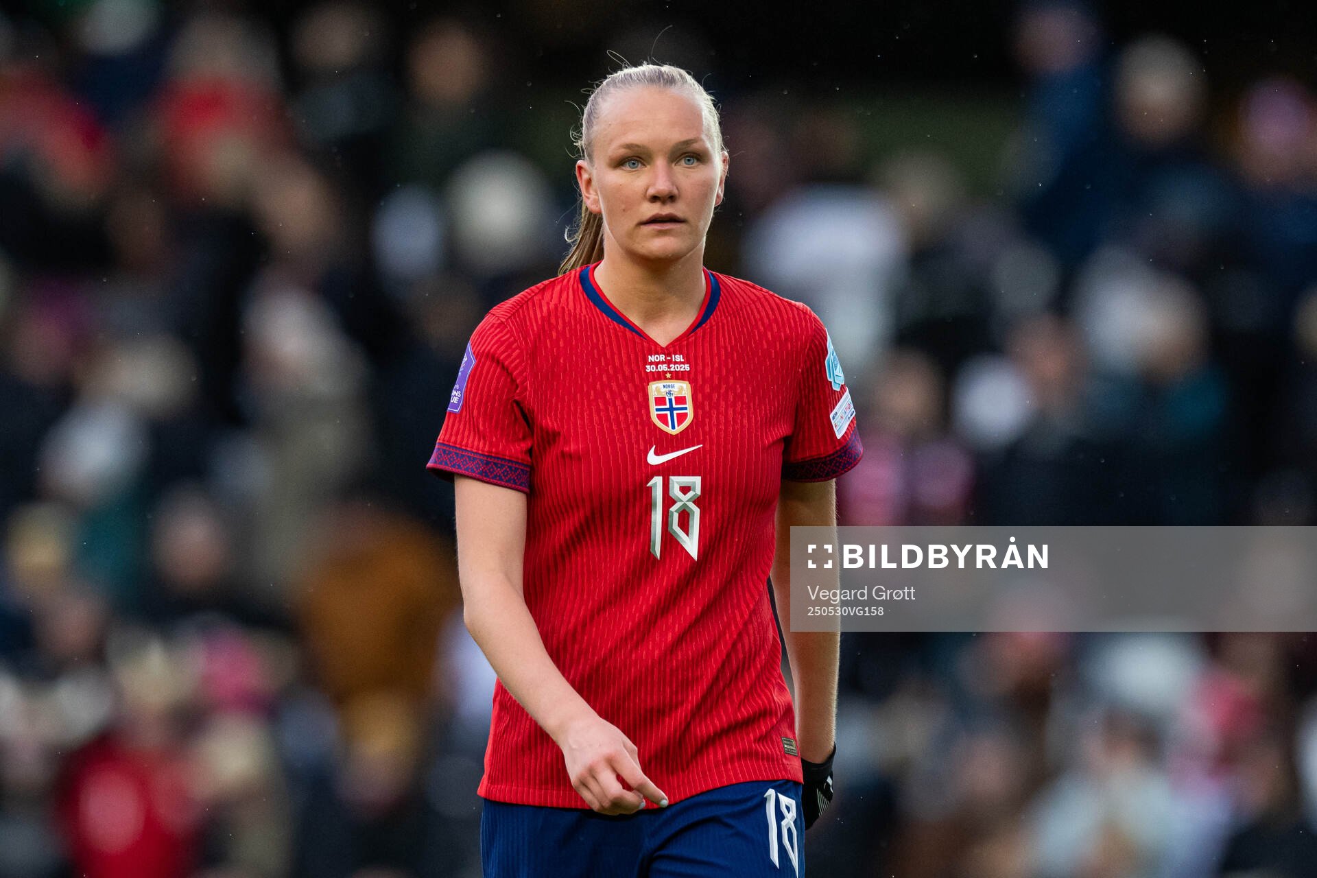 Frida Maanum of Norway after the UEFA Women’s Nations League football match between Norway and Iceland on May 30, 2025 in Trondheim.