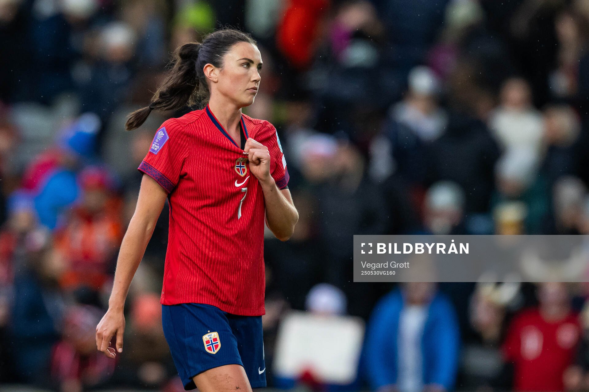 Ingrid Syrstad Engen of Norway after the UEFA Women’s Nations League football match between Norway and Iceland on May 30, 2025 in Trondheim.