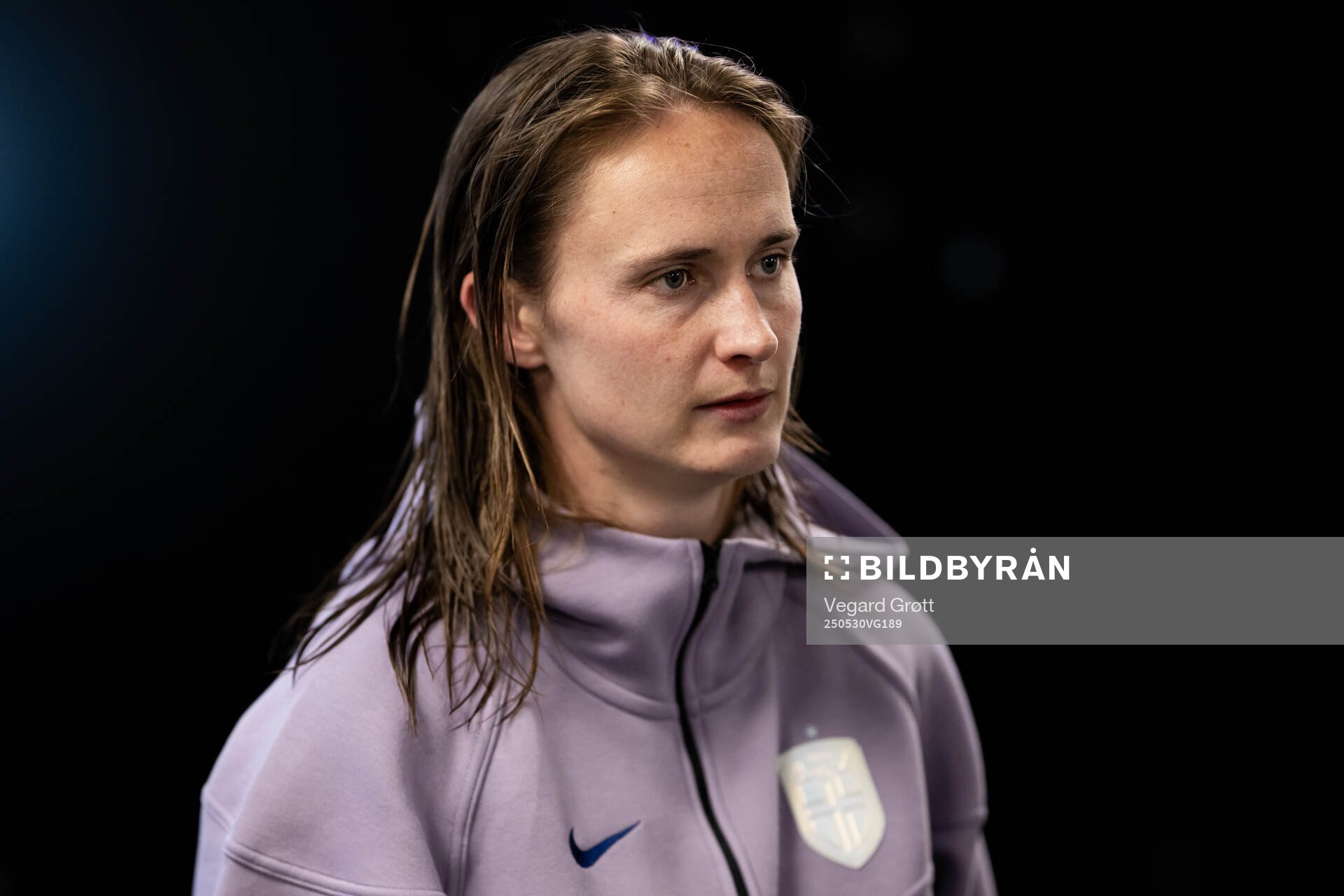 Caroline Graham Hansen of Norway in the mixed zone after the UEFA Women’s Nations League football match between Norway and Iceland on May 30, 2025 in Trondheim.